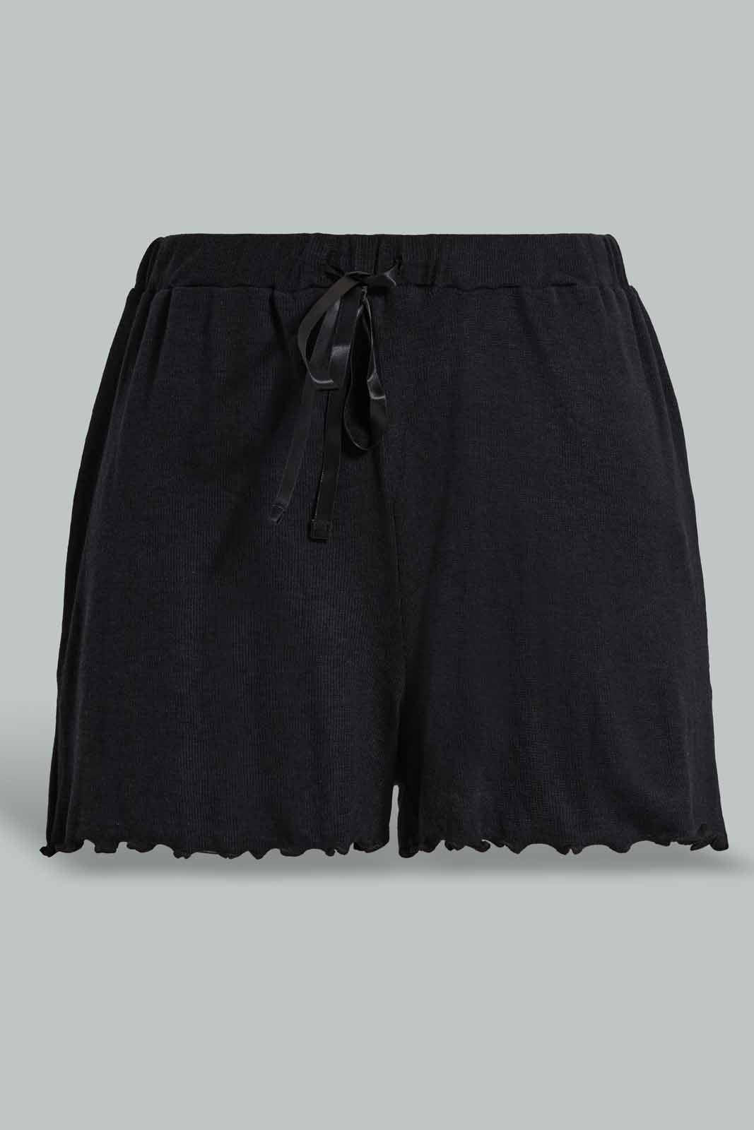 Redtag-Black-Cami-With-Short-Pajama-Set-Category:Pyjama-Sets,-Colour:Black,-Deals:New-In,-Filter:Women's-Clothing,-New-In-Women-APL,-Non-Sale,-Section:Women,-W22O,-Women-Pyjama-Sets--