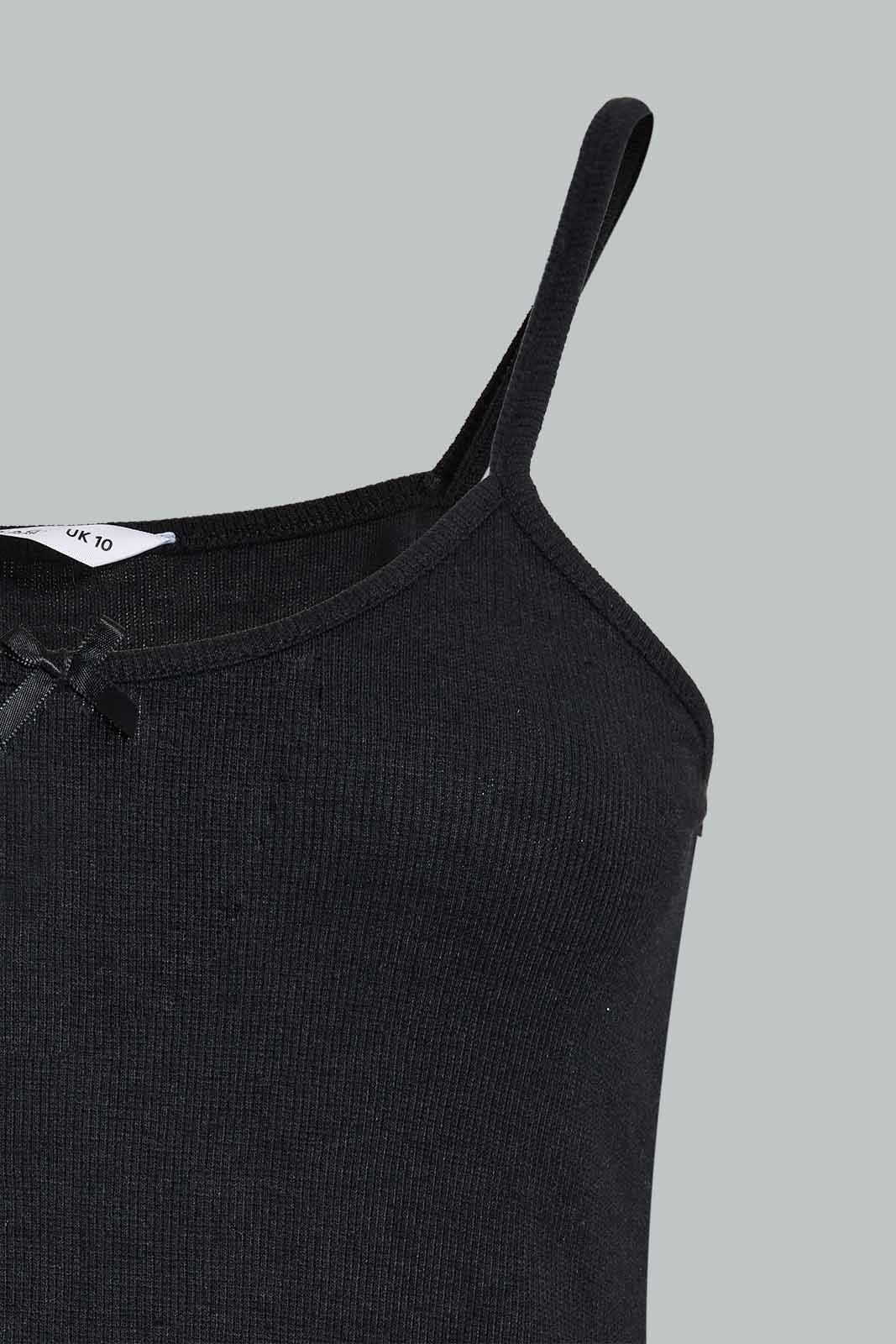 Redtag-Black-Cami-With-Short-Pajama-Set-Category:Pyjama-Sets,-Colour:Black,-Deals:New-In,-Filter:Women's-Clothing,-New-In-Women-APL,-Non-Sale,-Section:Women,-W22O,-Women-Pyjama-Sets--