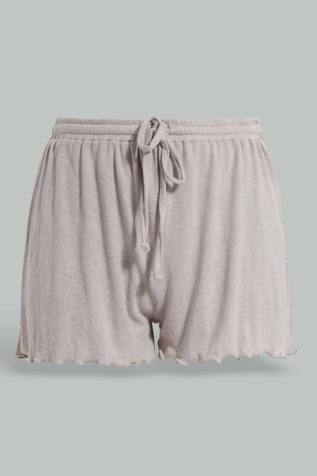 Redtag-Grey-Melange-Shortsleeves-With-Short-Pajama-Set-Category:Pyjama-Sets,-Colour:Grey,-Deals:New-In,-Filter:Women's-Clothing,-New-In-Women-APL,-Non-Sale,-Section:Women,-W22O,-Women-Pyjama-Sets--