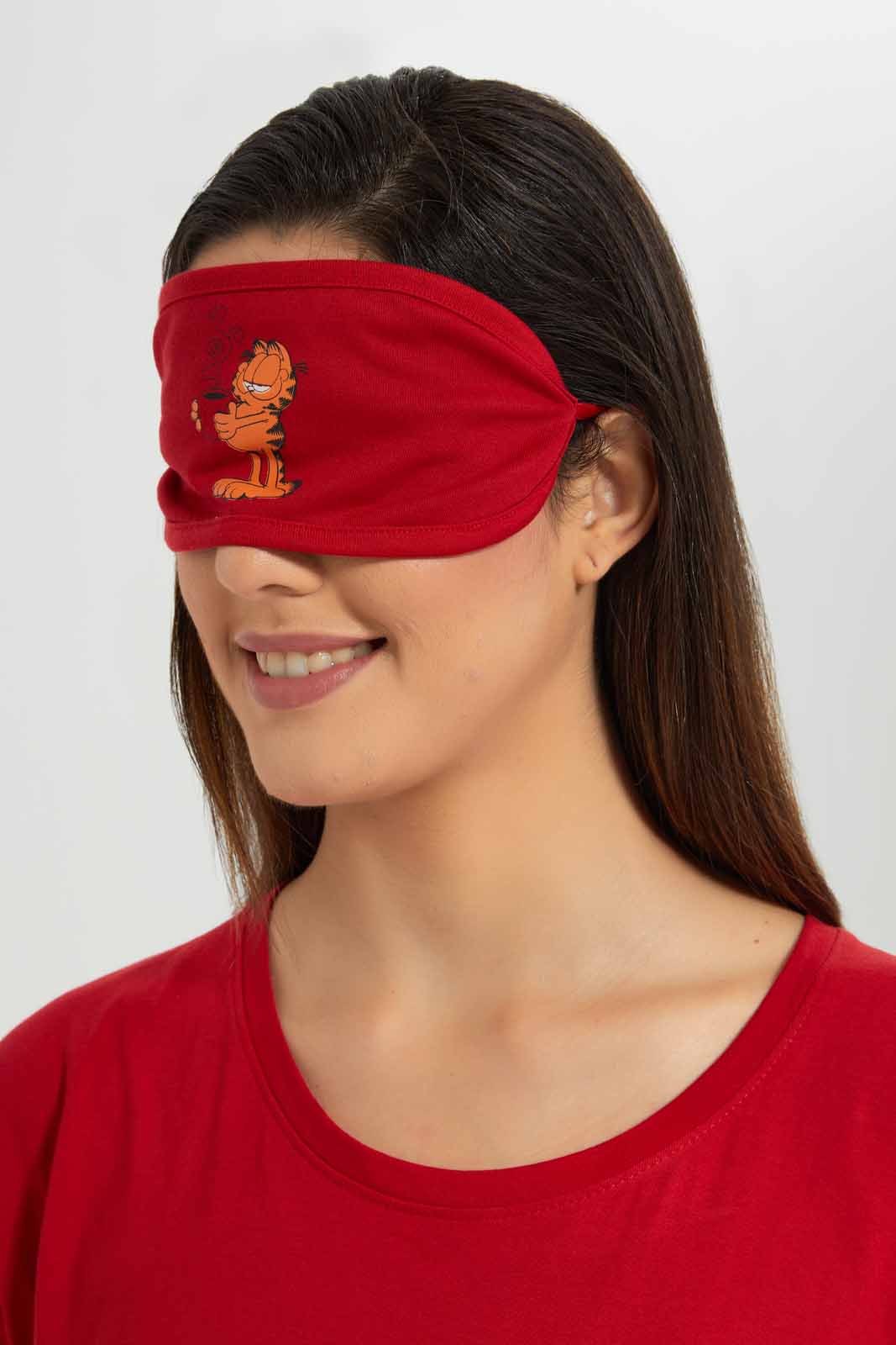 Redtag-Red-Ladies-Night-Dress-With-Eye-Mask-Category:Nightshirts,-CHR,-Colour:Red,-Deals:New-In,-Filter:Women's-Clothing,-New-In-Women-APL,-Non-Sale,-Section:Women,-W22O,-Women-Nightshirts--