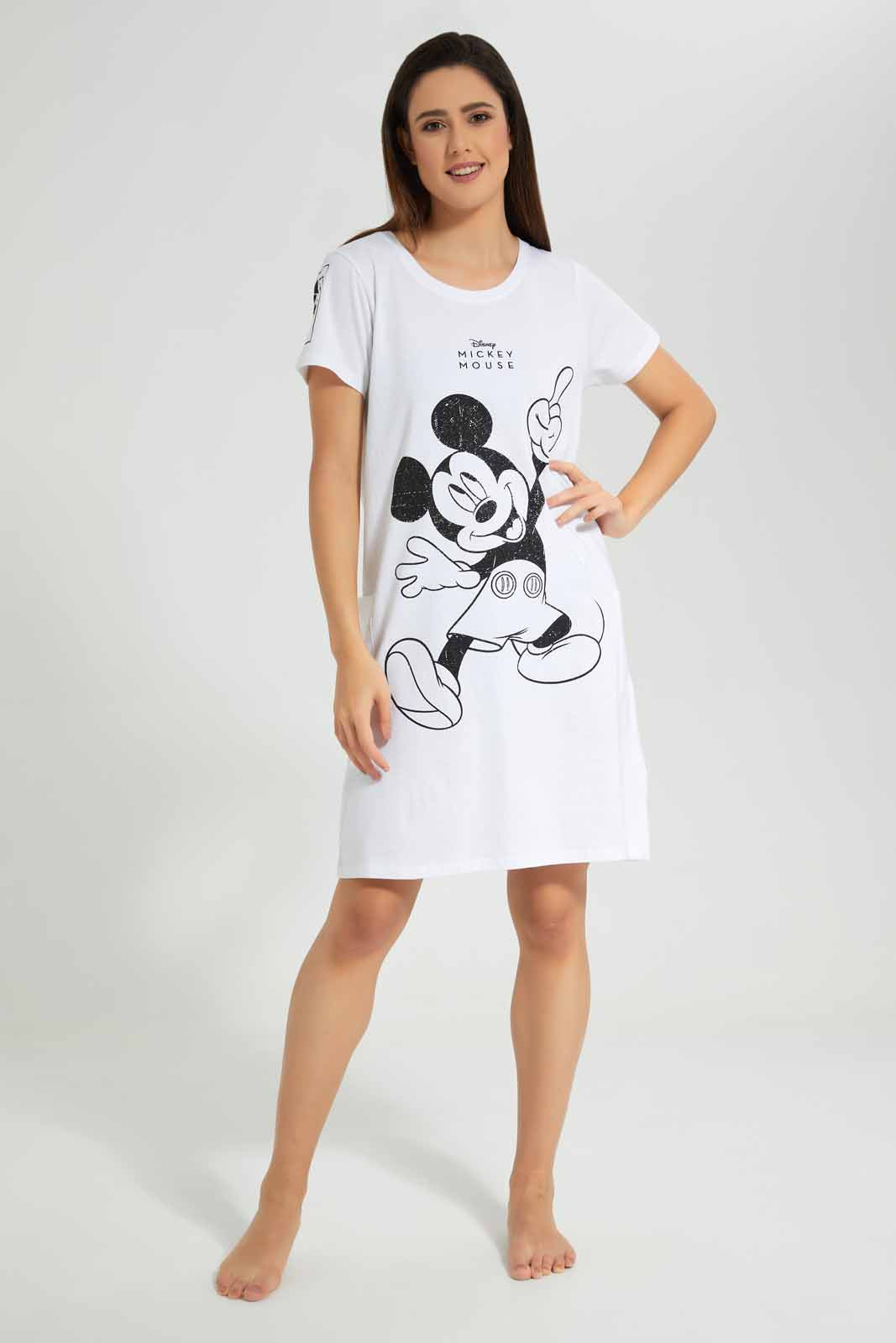 Redtag-Grey-Melange-Ladies-Night-Dress-With-Side-Pockets-Category:Nightshirts,-CHR,-Colour:Grey,-Deals:New-In,-Filter:Women's-Clothing,-New-In-Women-APL,-Non-Sale,-Section:Women,-W22O,-Women-Nightshirts--