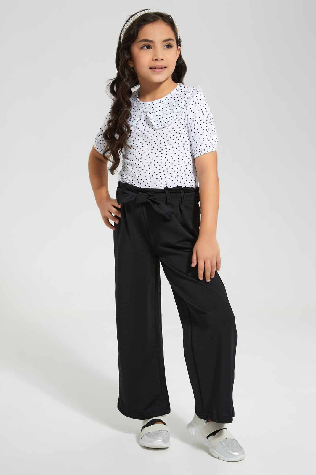 Redtag-White-Peter-Pan-Collar-Fashion-T-Shirt--White-Spot-Category:T-Shirts,-Colour:White,-Deals:New-In,-Filter:Girls-(2-to-8-Yrs),-GIR-T-Shirts,-New-In-GIR,-Non-Sale,-Section:Girls-(0-to-14Yrs),-TBL,-W22O-Girls-2 to 8 Years