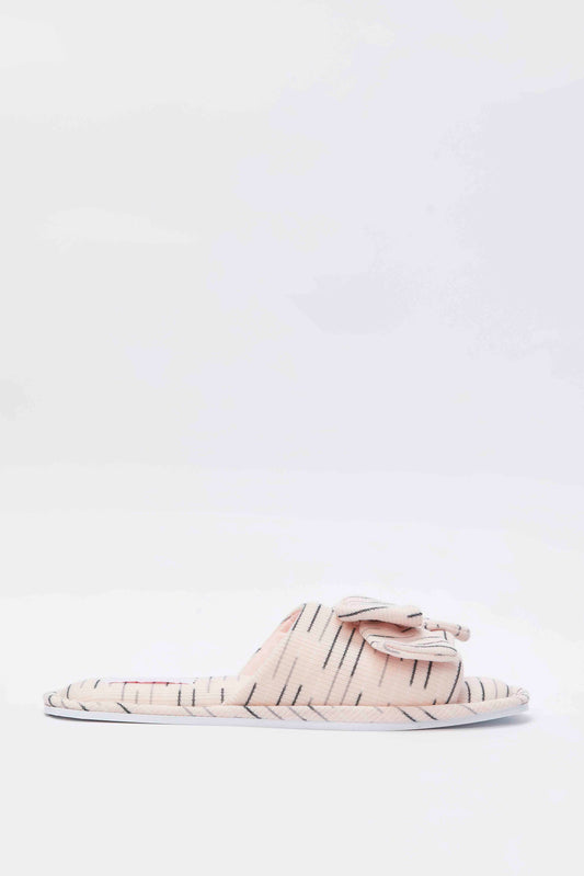 Redtag-Pink-Bow-Trim-Slipper-Category:Slippers,-Colour:Pink,-Deals:2-FOR-69,-Deals:New-In,-Dept:Ladieswear,-Filter:Women's-Footwear,-New-In-Women-FOO,-Non-Sale,-S23A,-Section:Women,-Women-Slippers-Women's-