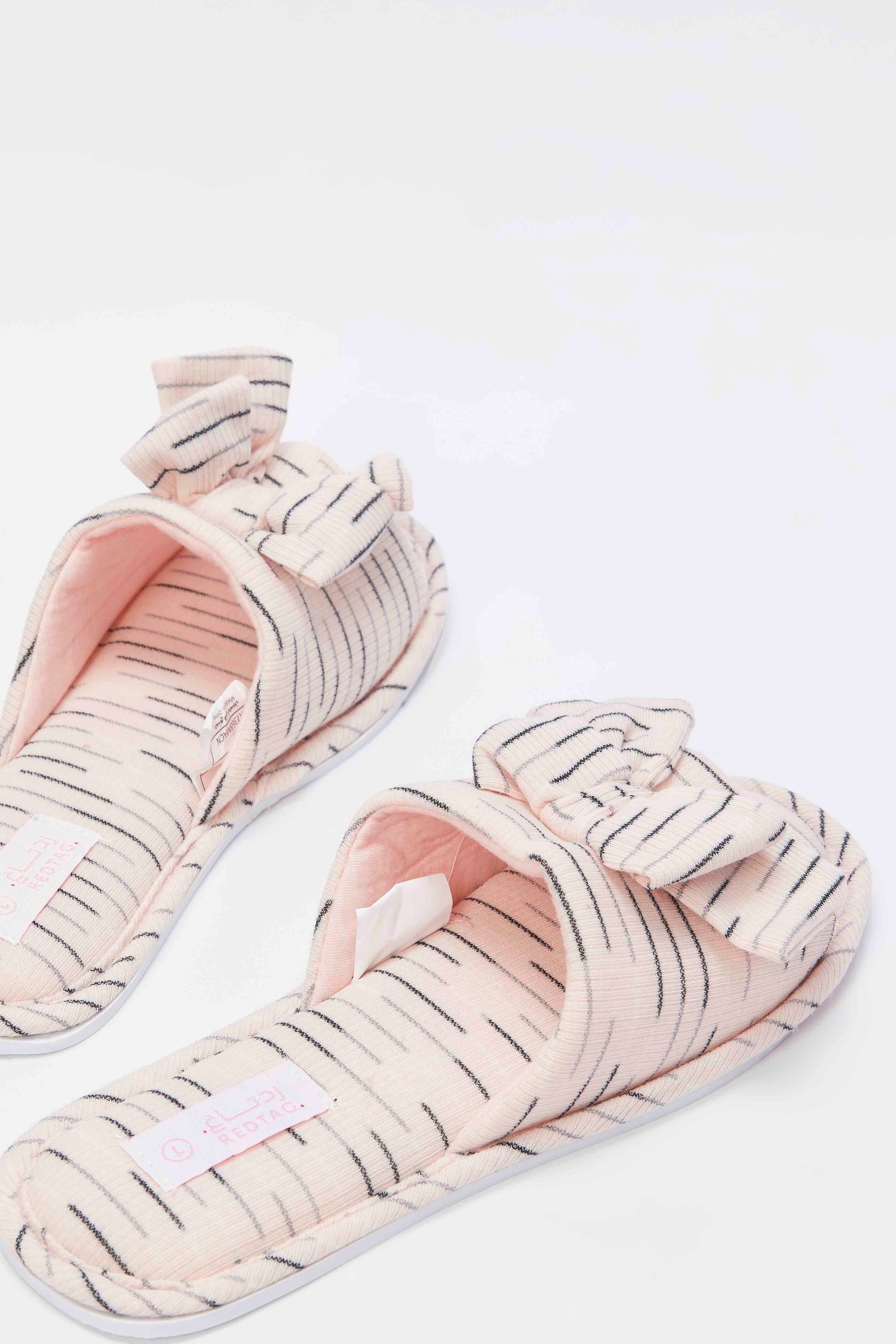 Redtag-Pink-Bow-Trim-Slipper-Category:Slippers,-Colour:Pink,-Deals:2-FOR-69,-Deals:New-In,-Dept:Ladieswear,-Filter:Women's-Footwear,-New-In-Women-FOO,-Non-Sale,-S23A,-Section:Women,-Women-Slippers-Women's-
