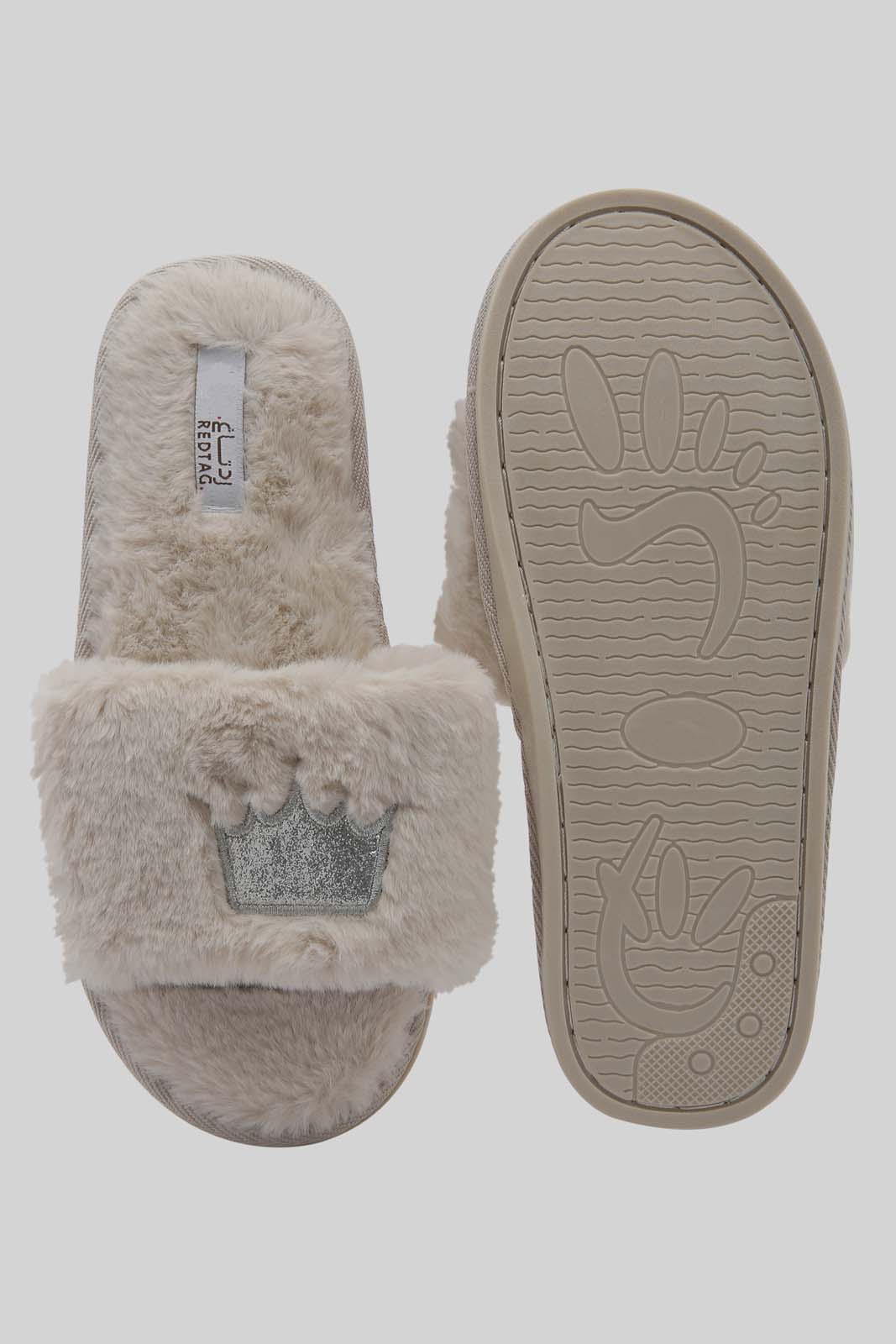 Redtag-Ivory-Crown-Slipper-Category:Slippers,-Colour:Ivory,-Deals:New-In,-Filter:Women's-Footwear,-New-In-Women-FOO,-Non-Sale,-Section:Women,-W22B,-Women-Slippers-Women's-