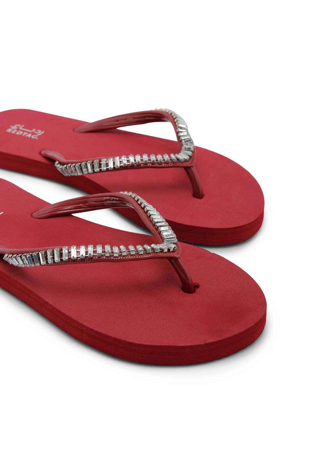 Redtag-Burgundy-Embellished-Flip-Flop-Category:Flip-Flops,-Colour:Burgundy,-Deals:New-In,-Dept:Ladieswear,-Filter:Women's-Footwear,-New-In-Women-FOO,-Non-Sale,-Section:Women,-W22B,-Women-Flip-Flops-Women's-