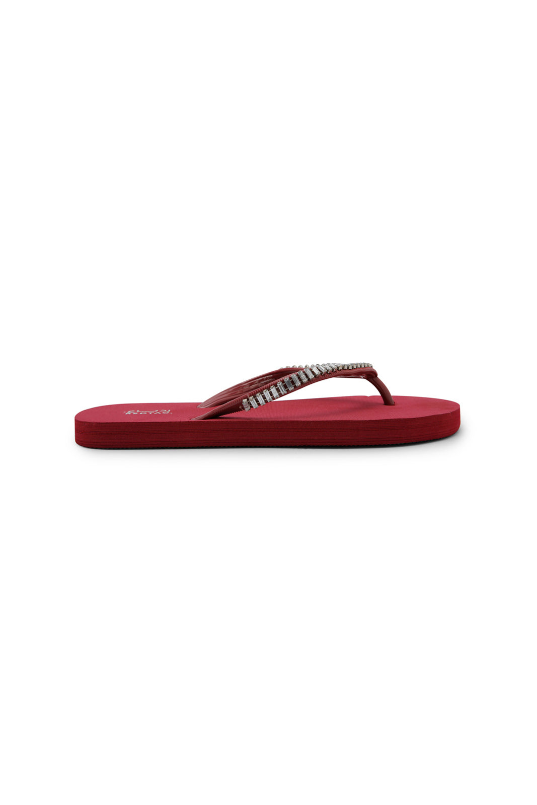 Redtag-Burgundy-Embellished-Flip-Flop-Category:Flip-Flops,-Colour:Burgundy,-Deals:New-In,-Dept:Ladieswear,-Filter:Women's-Footwear,-New-In-Women-FOO,-Non-Sale,-Section:Women,-W22B,-Women-Flip-Flops-Women's-