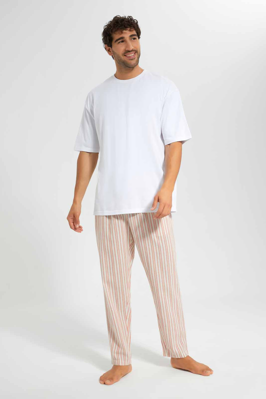 Redtag-Rust-stripe-Pyjama-Bottom-Category:Pyjama-Bottoms,-Colour:Orange,-Deals:New-In,-Filter:Men's-Clothing,-Men-Pyjama-Bottoms,-New-In-Men,-Non-Sale,-Section:Men,-W22O-Men's-