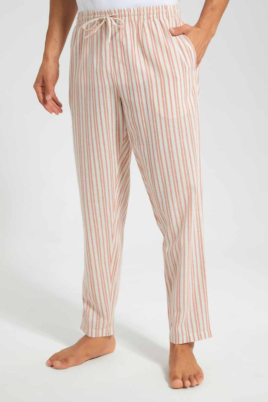 Redtag-Rust-stripe-Pyjama-Bottom-Category:Pyjama-Bottoms,-Colour:Orange,-Deals:New-In,-Filter:Men's-Clothing,-Men-Pyjama-Bottoms,-New-In-Men,-Non-Sale,-Section:Men,-W22O-Men's-