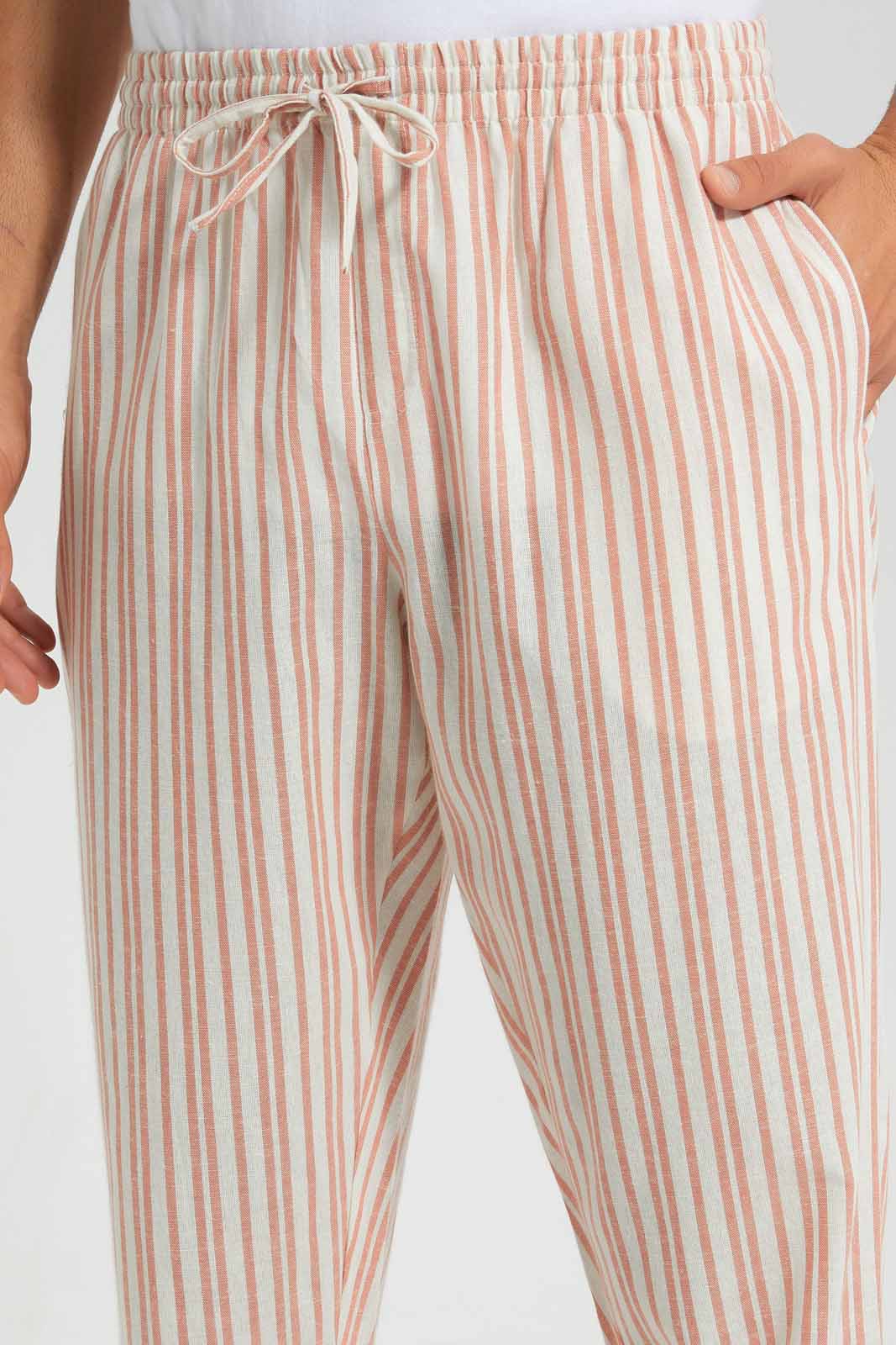 Redtag-Rust-stripe-Pyjama-Bottom-Category:Pyjama-Bottoms,-Colour:Orange,-Deals:New-In,-Filter:Men's-Clothing,-Men-Pyjama-Bottoms,-New-In-Men,-Non-Sale,-Section:Men,-W22O-Men's-