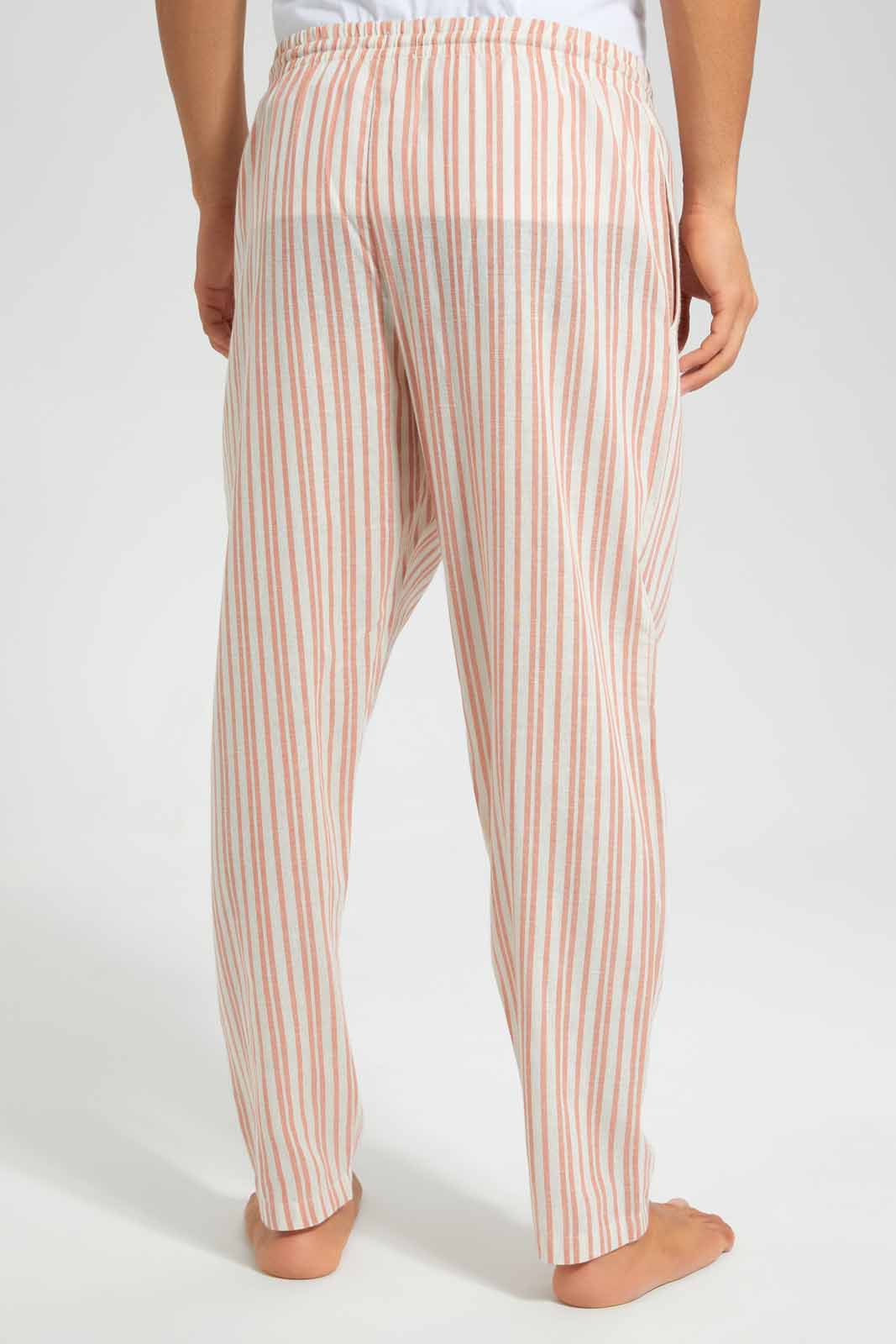Redtag-Rust-stripe-Pyjama-Bottom-Category:Pyjama-Bottoms,-Colour:Orange,-Deals:New-In,-Filter:Men's-Clothing,-Men-Pyjama-Bottoms,-New-In-Men,-Non-Sale,-Section:Men,-W22O-Men's-