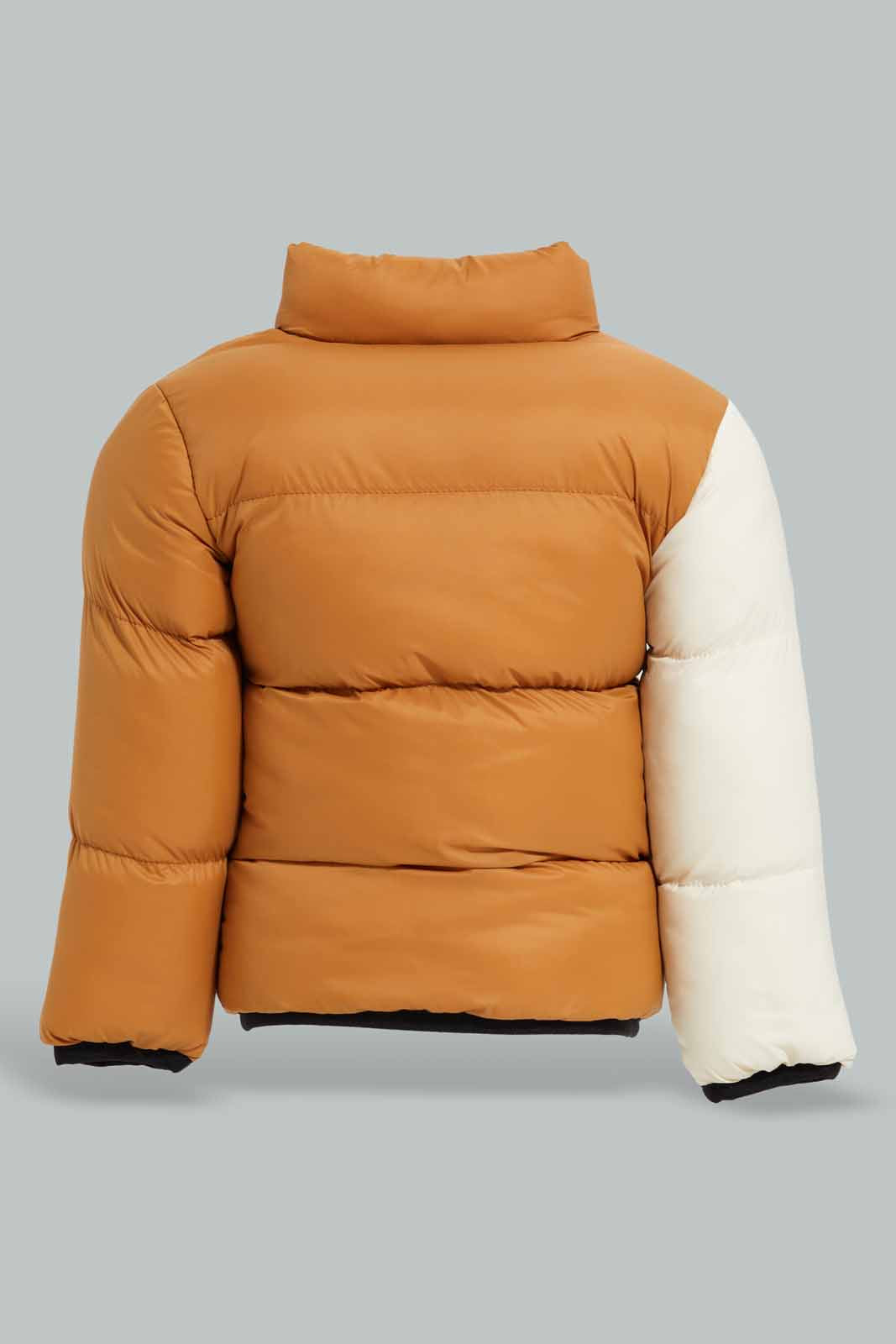Redtag-Charcoal-Ecru-Olive-Cut-And-Sew-PufferJacket-Category:Jackets,-Colour:Charcoal,-Deals:New-In,-Filter:Infant-Boys-(3-to-24-Mths),-INB-Jackets,-New-In-INB-APL,-Non-Sale,-Section:Boys-(0-to-14Yrs),-W22B-Infant-Boys-3 to 24 Months
