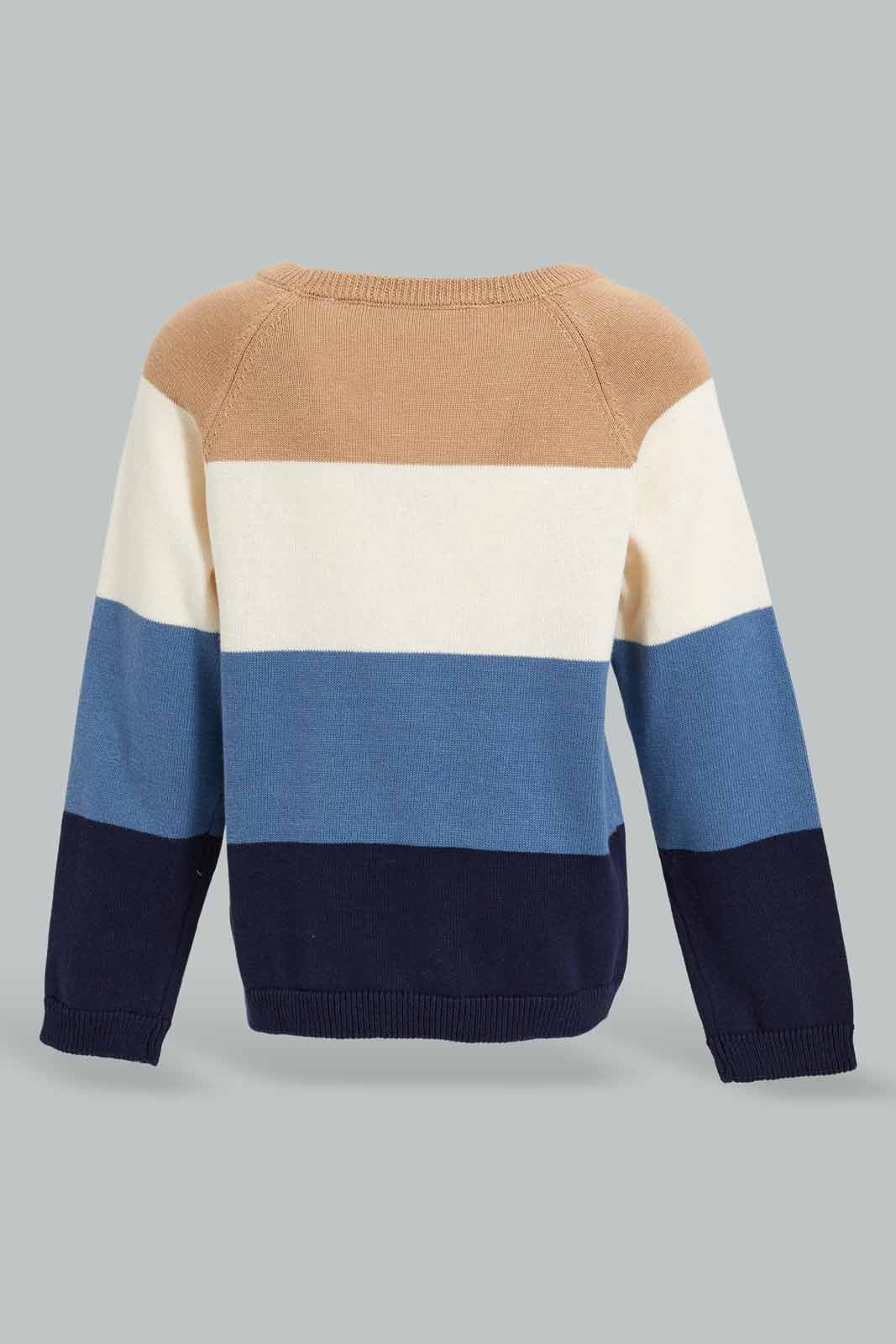 Redtag-Blue-Stripe-Pullover-Category:Pullovers,-Colour:Blue,-Deals:New-In,-Filter:Infant-Boys-(3-to-24-Mths),-INB-Pullovers,-New-In-INB-APL,-Non-Sale,-Section:Boys-(0-to-14Yrs),-W22A-Infant-Boys-3 to 24 Months