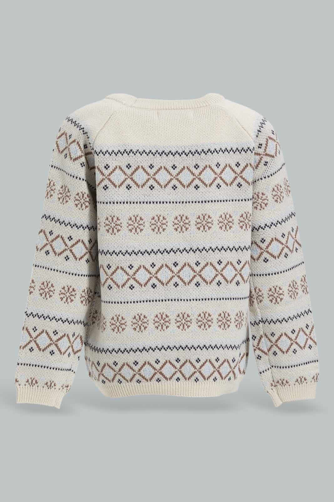 Redtag-Ecru-Design-Pullover-Category:Pullovers,-Colour:Ecru,-Deals:New-In,-Filter:Infant-Boys-(3-to-24-Mths),-INB-Pullovers,-New-In-INB-APL,-Non-Sale,-Section:Boys-(0-to-14Yrs),-W22A-Infant-Boys-3 to 24 Months