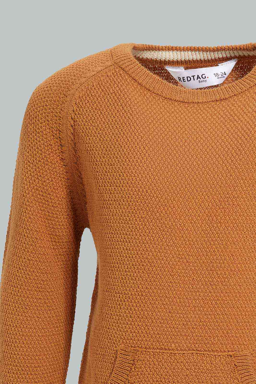 Redtag-Rust-Kangaroo-Pullover-Category:Pullovers,-Colour:Brown,-Deals:New-In,-Filter:Infant-Boys-(3-to-24-Mths),-INB-Pullovers,-New-In-INB-APL,-Non-Sale,-Section:Boys-(0-to-14Yrs),-W22A-Infant-Boys-3 to 24 Months