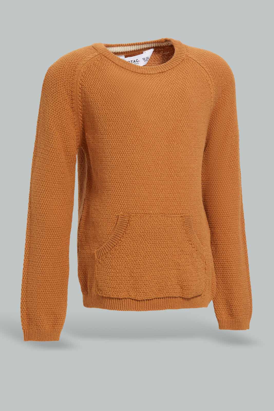 Redtag-Rust-Kangaroo-Pullover-Category:Pullovers,-Colour:Brown,-Deals:New-In,-Filter:Infant-Boys-(3-to-24-Mths),-INB-Pullovers,-New-In-INB-APL,-Non-Sale,-Section:Boys-(0-to-14Yrs),-W22A-Infant-Boys-3 to 24 Months
