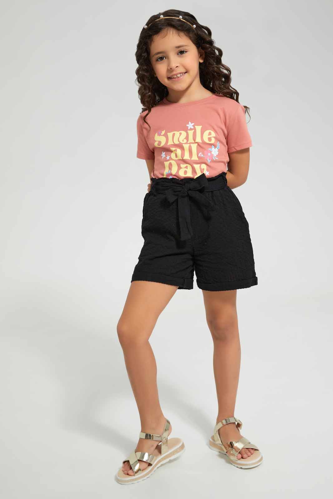 Redtag-Pink-basic-Mood-Placement-TEE-Category:T-Shirts,-Colour:Apricot,-Deals:New-In,-Filter:Girls-(2-to-8-Yrs),-GIR-T-Shirts,-New-In-GIR-APL,-Non-Sale,-Section:Girls-(0-to-14Yrs),-TBL,-W22O-Girls-2 to 8 Years