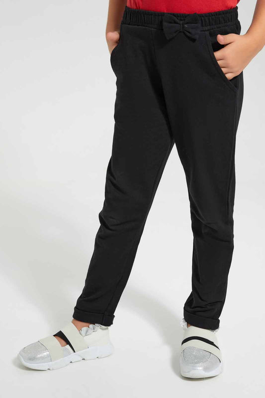 Redtag-Black-Active-Pant-Category:Joggers,-Colour:Black,-Deals:New-In,-Filter:Girls-(2-to-8-Yrs),-GIR-Joggers,-New-In-GIR-APL,-Non-Sale,-Section:Girls-(0-to-14Yrs),-TBL,-W22O-Girls-2 to 8 Years