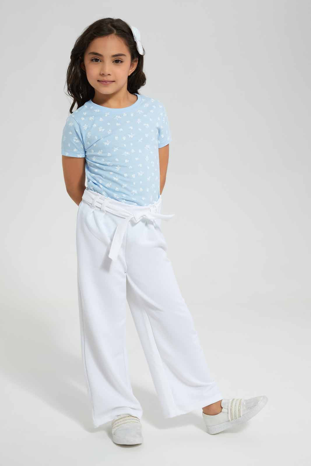 Redtag-Blue-Basic-Sprig-AOP-TEE-Category:T-Shirts,-Colour:Blue,-Deals:New-In,-Filter:Girls-(2-to-8-Yrs),-GIR-T-Shirts,-New-In-GIR-APL,-Non-Sale,-Section:Girls-(0-to-14Yrs),-TBL,-W22O-Girls-2 to 8 Years