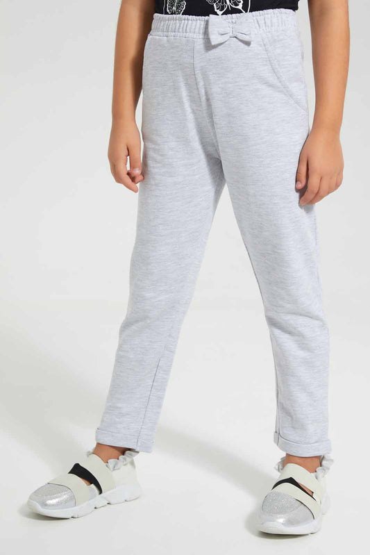 Redtag-Grey-Melange-Active-Pant-Category:Joggers,-Colour:Grey,-Deals:New-In,-Filter:Girls-(2-to-8-Yrs),-GIR-Joggers,-New-In-GIR-APL,-Non-Sale,-Section:Girls-(0-to-14Yrs),-TBL,-W22O-Girls-2 to 8 Years