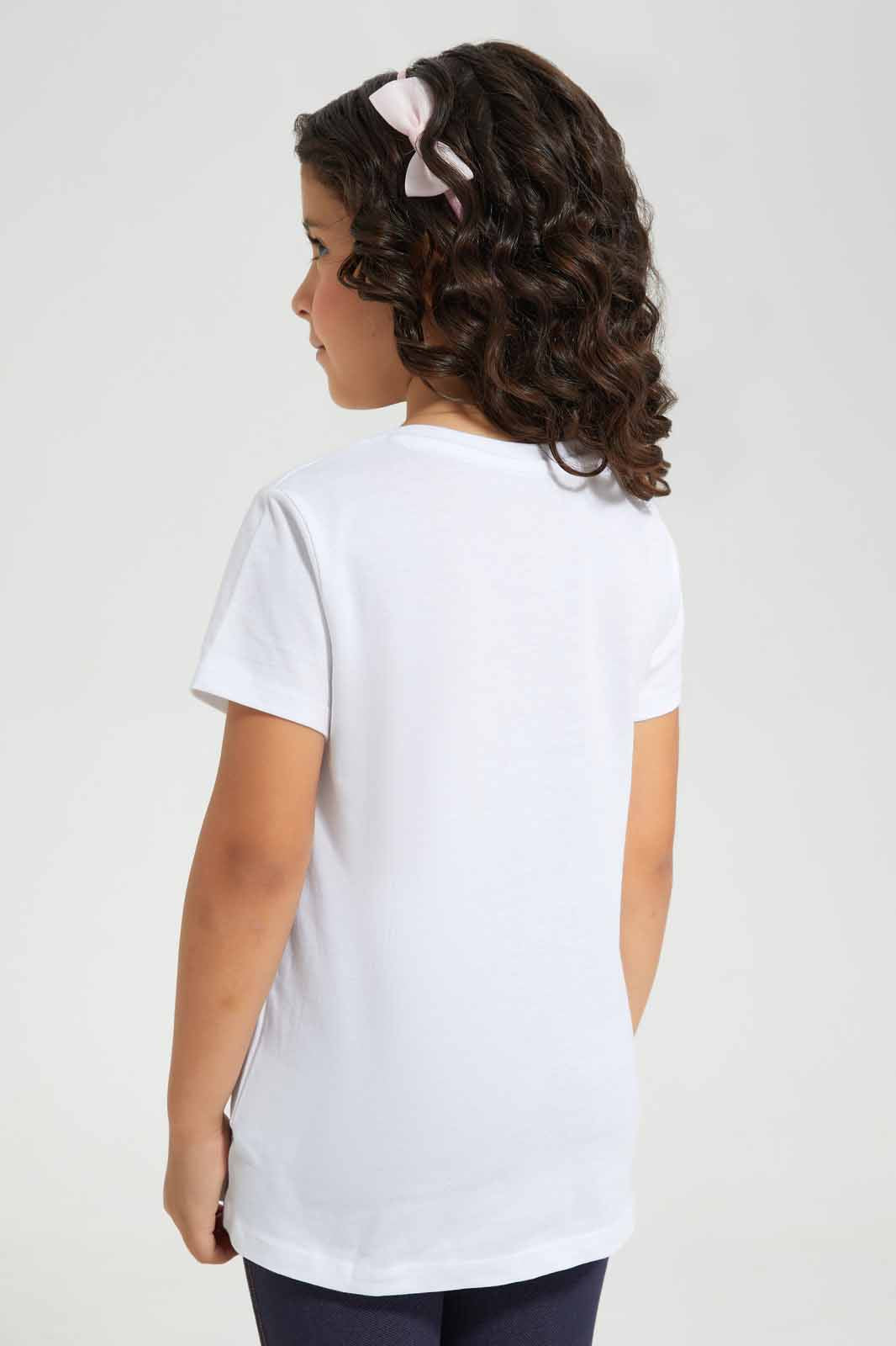 Redtag-White-Glitter-Novelty-Butterfly-TEE-Category:T-Shirts,-Colour:White,-Deals:New-In,-Filter:Girls-(2-to-8-Yrs),-GIR-T-Shirts,-New-In-GIR-APL,-Non-Sale,-Section:Girls-(0-to-14Yrs),-TBL,-W22O-Girls-2 to 8 Years