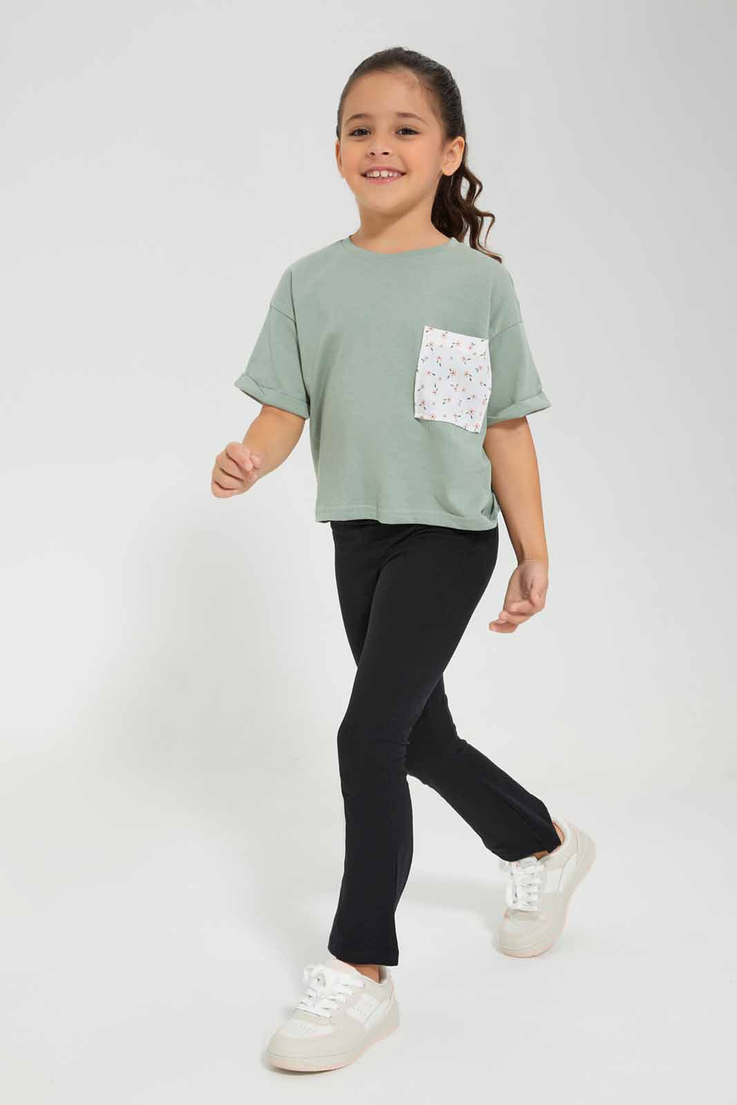 Redtag-Mint-Boxy-Pocket-Detail-TEE-Category:T-Shirts,-Colour:Mint,-Deals:New-In,-Filter:Girls-(2-to-8-Yrs),-GIR-T-Shirts,-New-In-GIR-APL,-Non-Sale,-Section:Girls-(0-to-14Yrs),-TBL,-W22O-Girls-2 to 8 Years