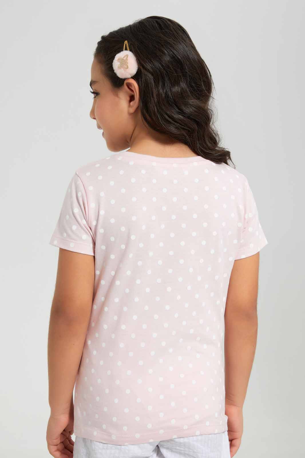 Redtag-Pink-Novalty-Hello-TEE-Category:T-Shirts,-Colour:Apricot,-Deals:New-In,-Filter:Girls-(2-to-8-Yrs),-GIR-T-Shirts,-New-In-GIR-APL,-Non-Sale,-Section:Girls-(0-to-14Yrs),-TBL,-W22O-Girls-2 to 8 Years