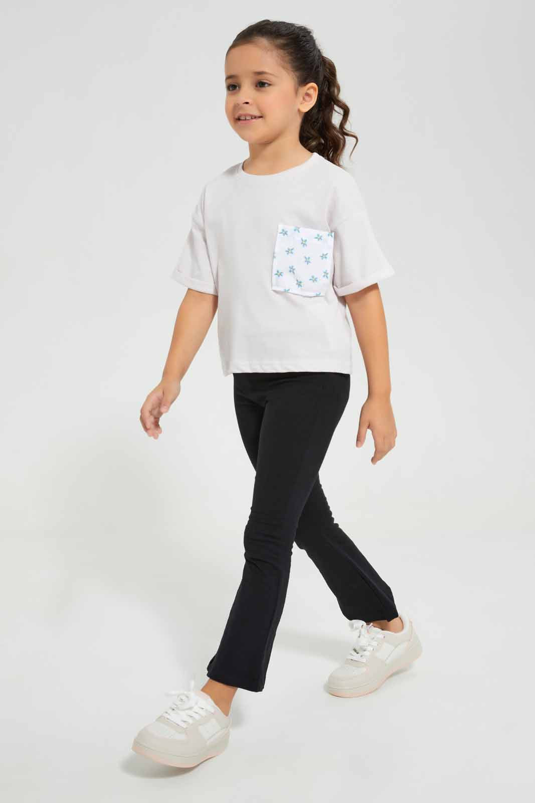 Redtag-Pink-Boxy-Detail-TEE-Category:T-Shirts,-Colour:Apricot,-Deals:New-In,-Filter:Girls-(2-to-8-Yrs),-GIR-T-Shirts,-New-In-GIR-APL,-Non-Sale,-Section:Girls-(0-to-14Yrs),-TBL,-W22O-Girls-2 to 8 Years