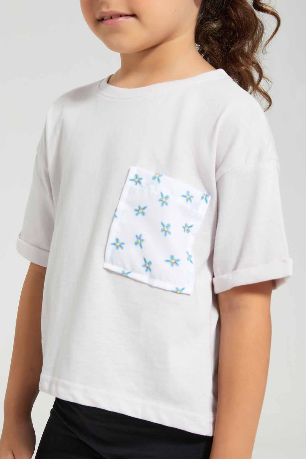 Redtag-Pink-Boxy-Detail-TEE-Category:T-Shirts,-Colour:Apricot,-Deals:New-In,-Filter:Girls-(2-to-8-Yrs),-GIR-T-Shirts,-New-In-GIR-APL,-Non-Sale,-Section:Girls-(0-to-14Yrs),-TBL,-W22O-Girls-2 to 8 Years