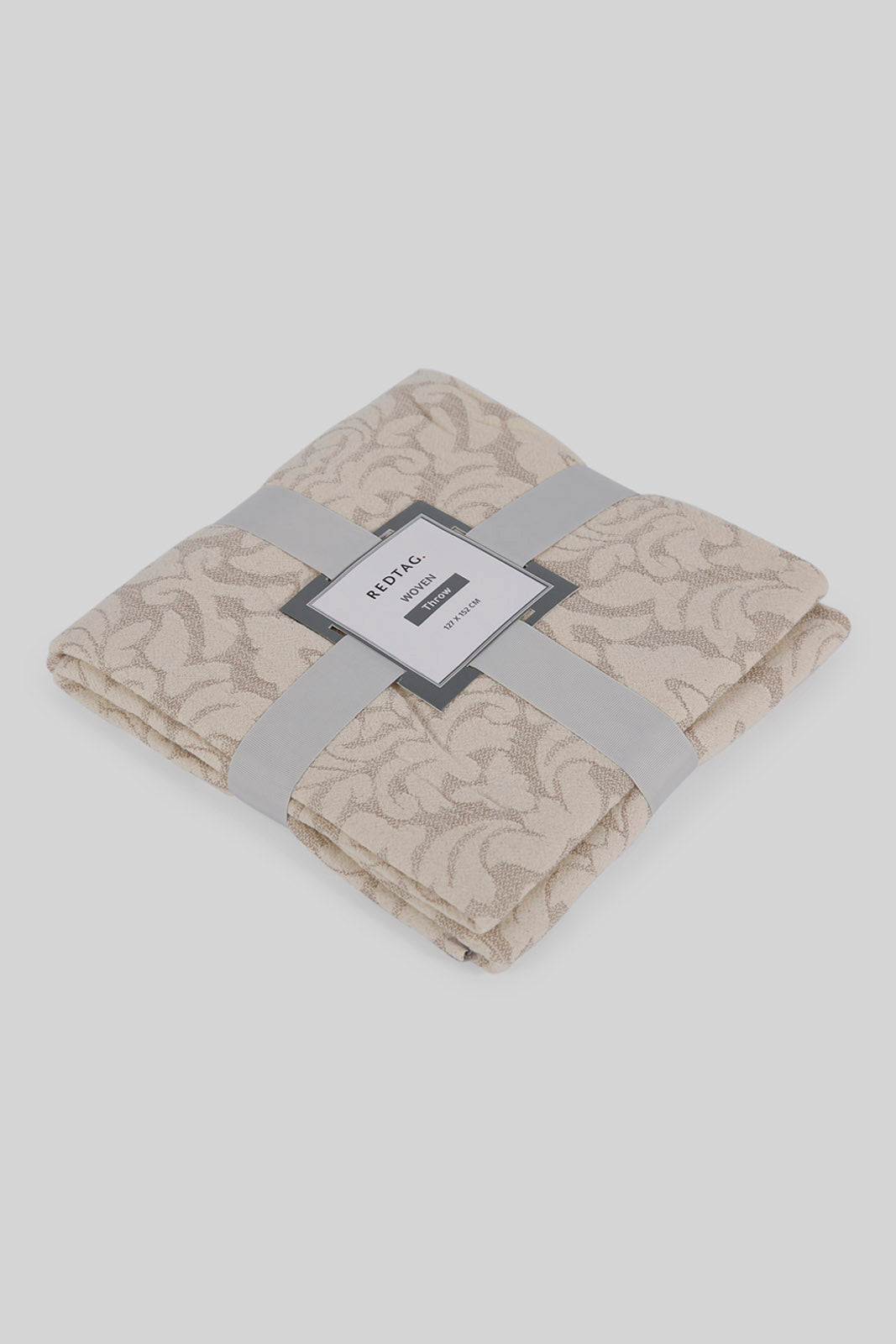 Redtag-Beige-Printed-Jacquard-Throw-Category:Throws,-Colour:Beige,-Deals:New-In,-Dept:Home,-Filter:Home-Bedroom,-HMW-BED-Throws,-New-In-HMW-BED,-Non-Sale,-Section:Homewares,-W22B-Home-Bedroom-