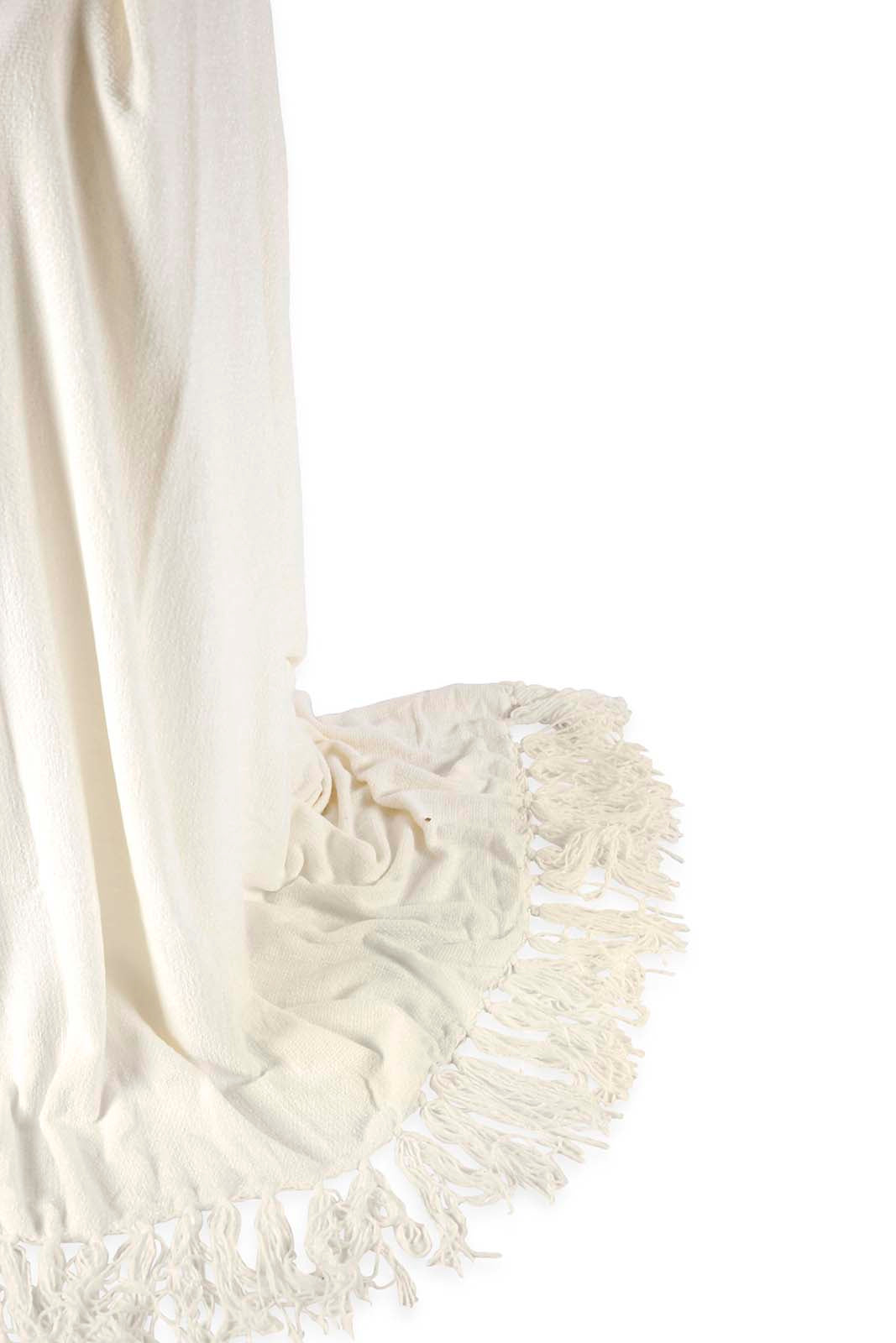Redtag-Ivory-Chenille-Throw-With-Fringe-Category:Throws,-Colour:Ivory,-Deals:New-In,-Dept:Home,-Filter:Home-Bedroom,-HMW-BED-Throws,-New-In-HMW-BED,-Non-Sale,-Section:Homewares,-W22A-Home-Bedroom-