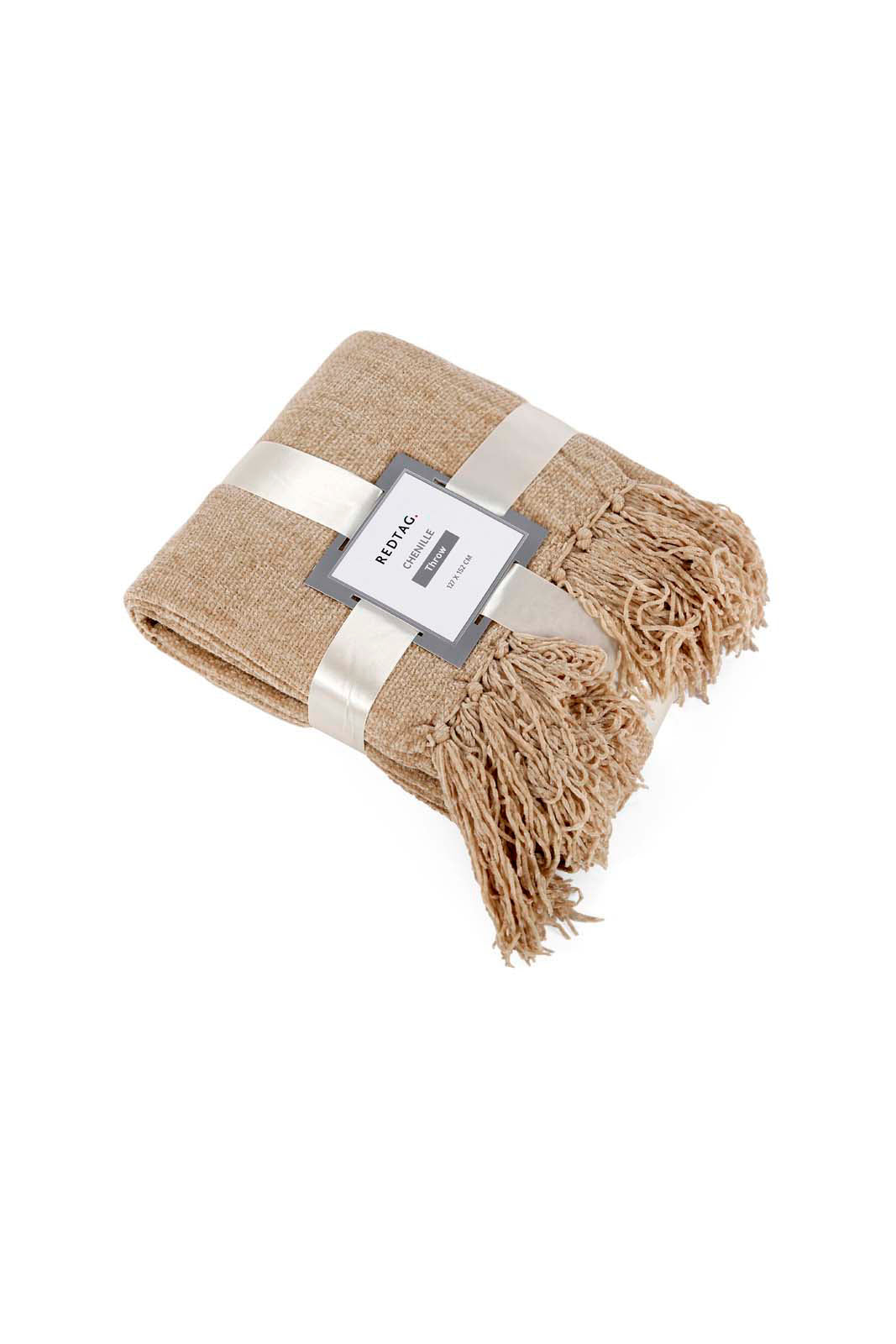 Redtag-Beige-Chenille-Throw-With-Fringe-Category:Throws,-Colour:Beige,-Deals:New-In,-Dept:Home,-Filter:Home-Bedroom,-HMW-BED-Throws,-New-In-HMW-BED,-Non-Sale,-Section:Homewares,-W22A-Home-Bedroom-