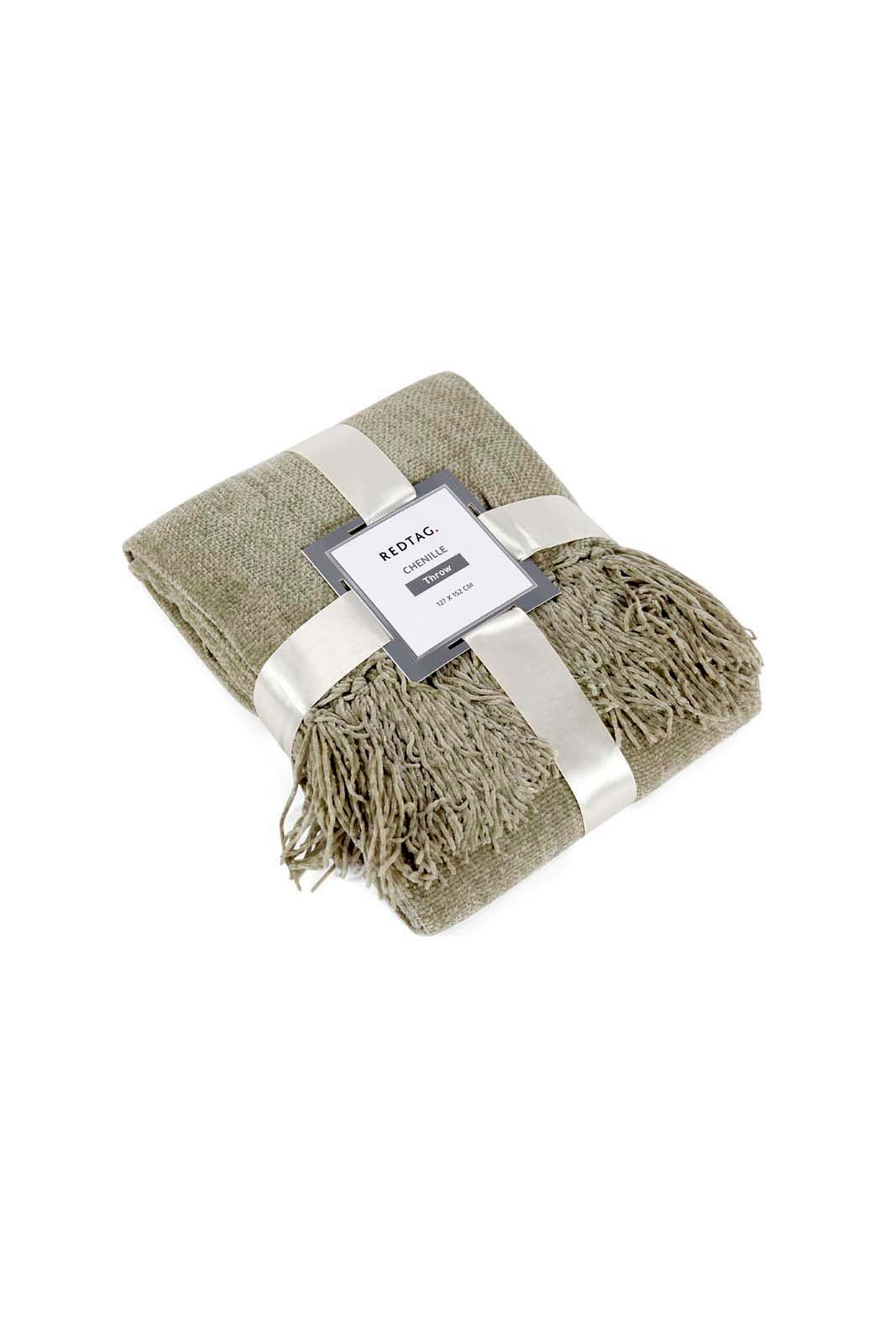 Redtag-Green-Chenille-Throw-With-Fringe-Category:Throws,-Colour:Green,-Deals:New-In,-Dept:Home,-Filter:Home-Bedroom,-HMW-BED-Throws,-New-In-HMW-BED,-Non-Sale,-Section:Homewares,-W22A-Home-Bedroom-