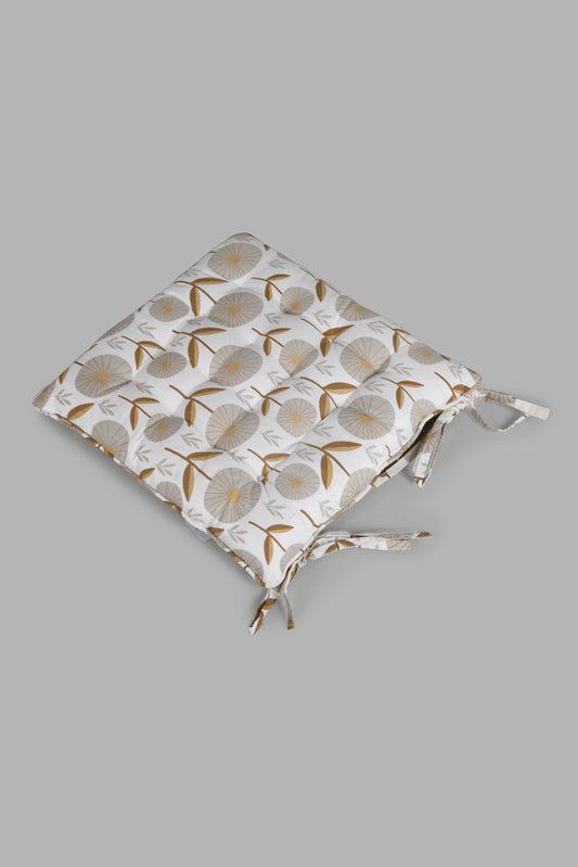Redtag-Beige-Floral-Printed-Chairpad-Category:Cushions,-Colour:Beige,-Deals:New-In,-Filter:Home-Bedroom,-HMW-BED-Cushions,-New-In-HMW-BED,-Non-Sale,-Section:Homewares,-W22A-Home-Bedroom-
