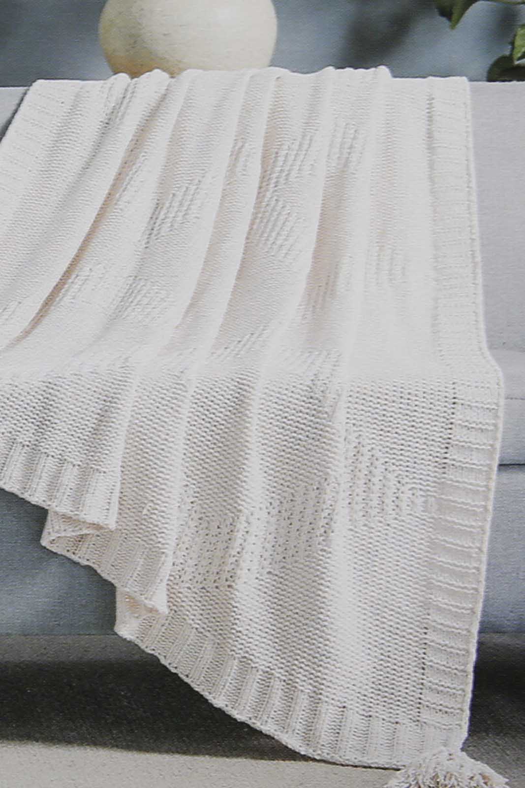 Redtag-Ivory-Knitted-Throw-With-Pom-Pom-Category:Throws,-Colour:Ivory,-Deals:New-In,-Filter:Home-Bedroom,-HMW-BED-Throws,-New-In-HMW-BED,-Non-Sale,-Section:Homewares,-W22A-Home-Bedroom-