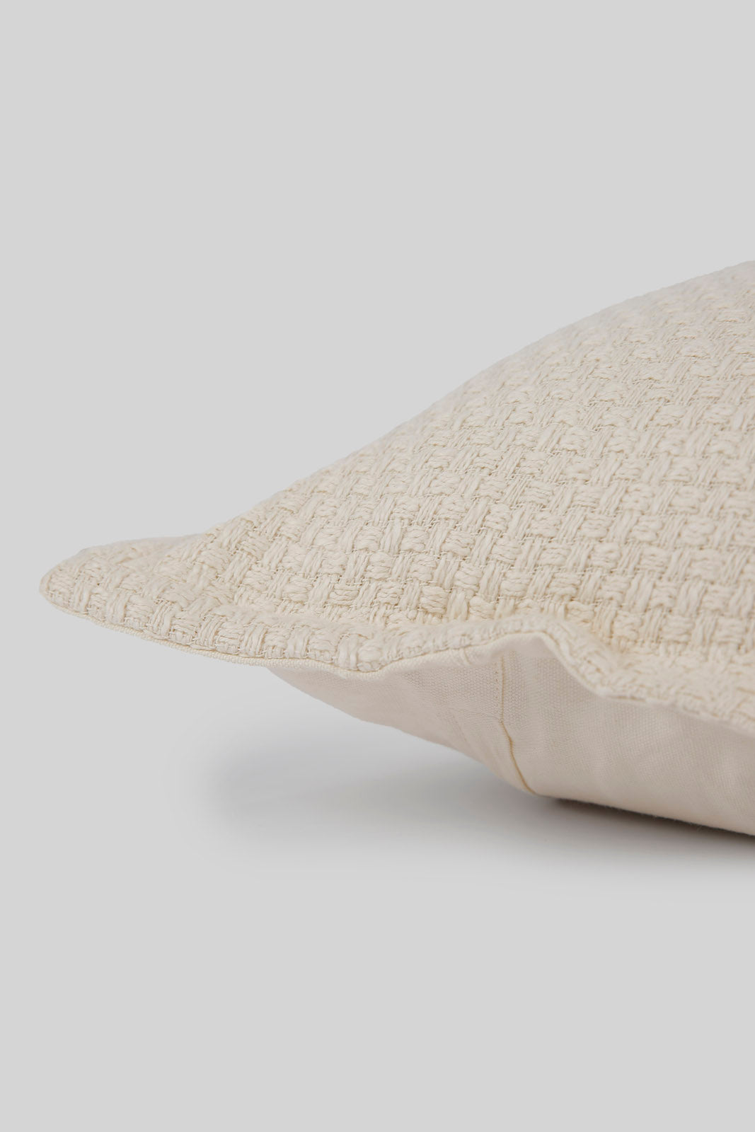 Redtag-Ivory-Basket-Weave-Cushion-Category:Cushions,-Colour:Ivory,-Deals:New-In,-Filter:Home-Bedroom,-HMW-BED-Cushions,-New-In-HMW-BED,-Non-Sale,-Section:Homewares,-W22B-Home-Bedroom-