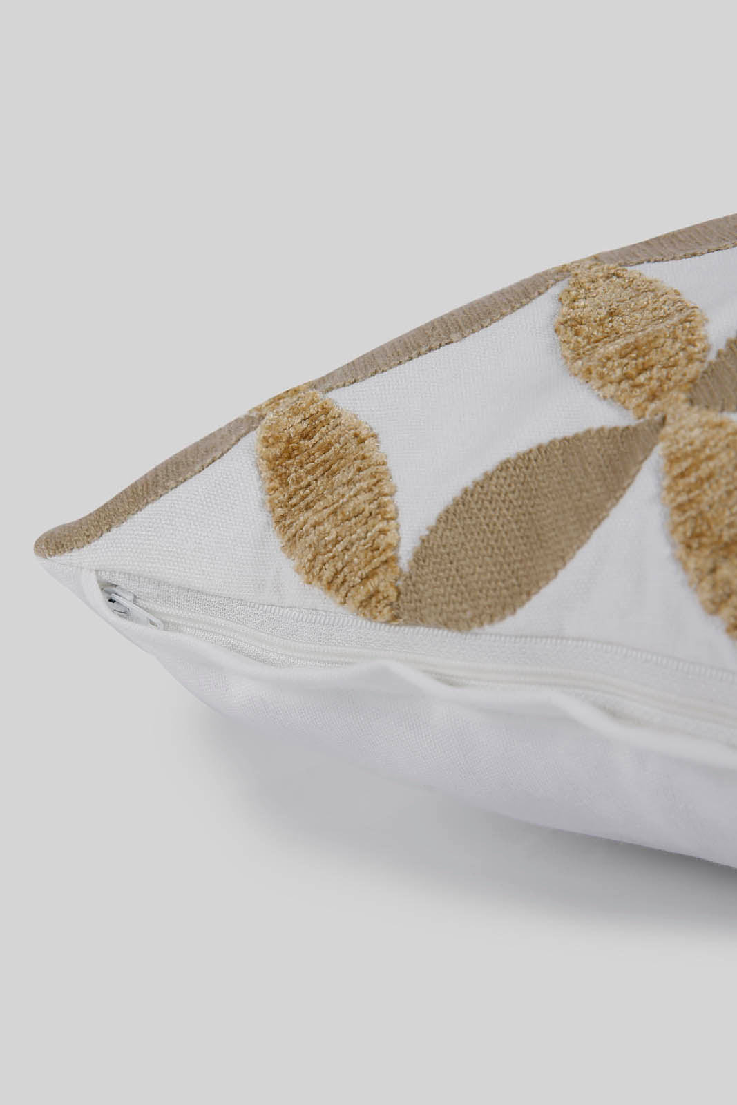 Redtag-Ivory-Geometric-Embroidery-Cushion-Category:Cushions,-Colour:Ivory,-Deals:New-In,-Filter:Home-Bedroom,-HMW-BED-Cushions,-New-In-HMW-BED,-Non-Sale,-Section:Homewares,-W22B-Home-Bedroom-