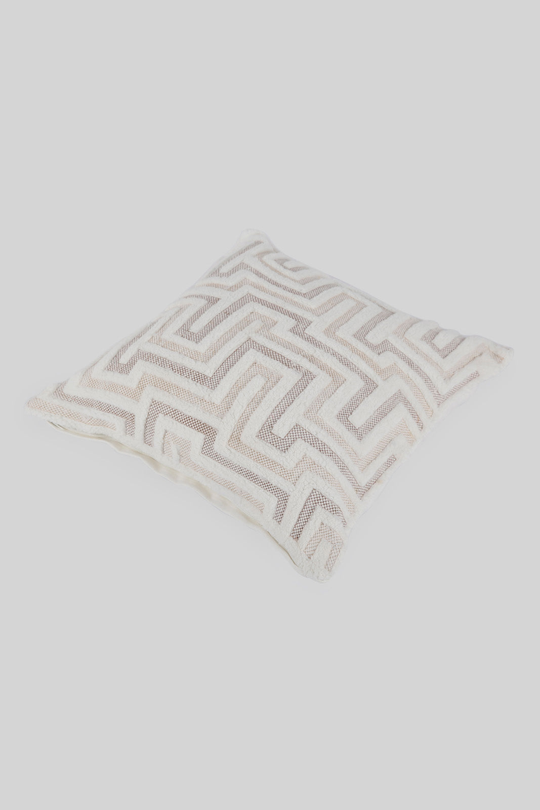 Redtag-Ivory-Geometric-Embroidery-Cushion-Category:Cushions,-Colour:Ivory,-Deals:New-In,-Filter:Home-Bedroom,-HMW-BED-Cushions,-New-In-HMW-BED,-Non-Sale,-Section:Homewares,-W22B-Home-Bedroom-