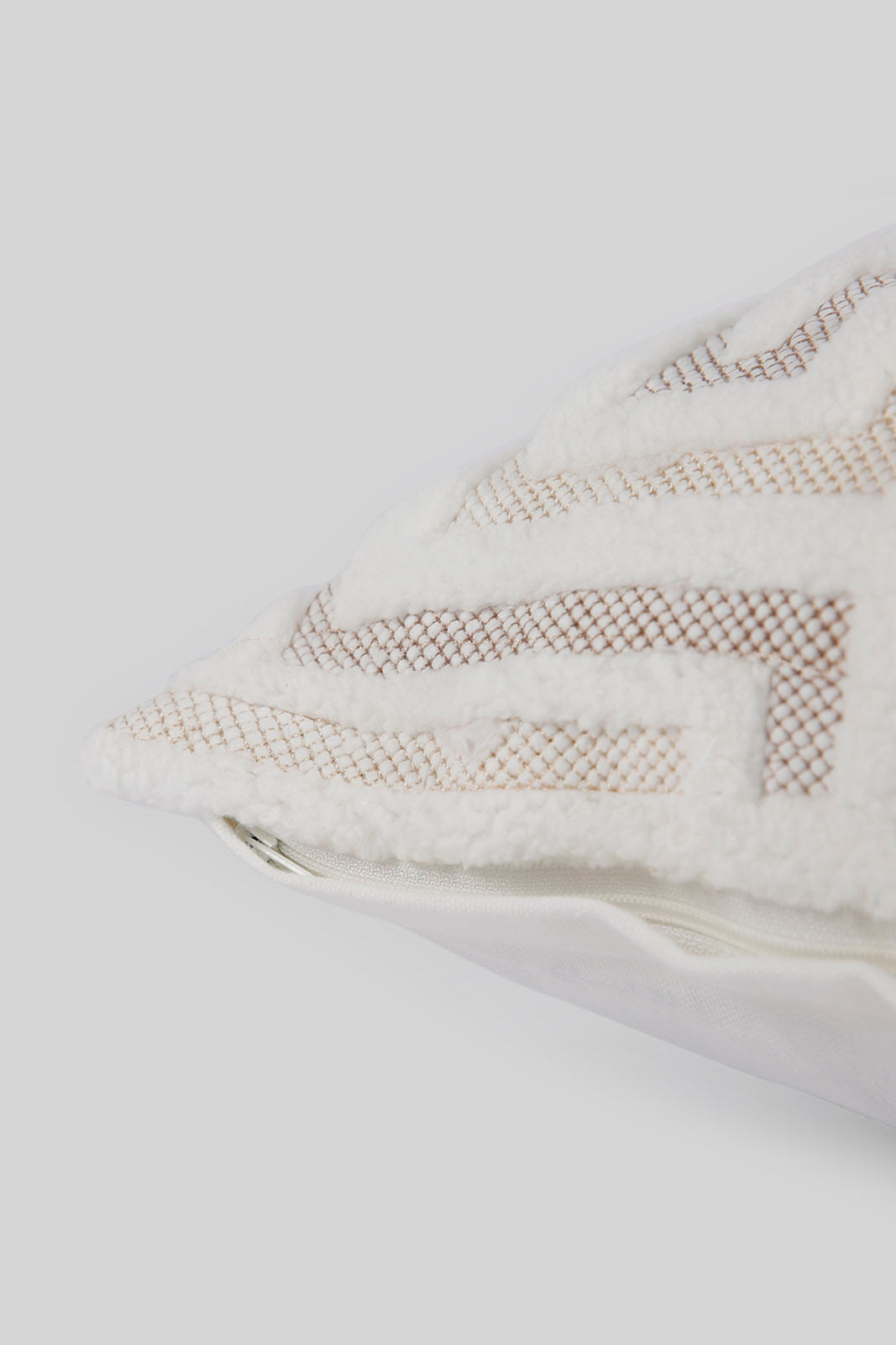 Redtag-Ivory-Geometric-Embroidery-Cushion-Category:Cushions,-Colour:Ivory,-Deals:New-In,-Filter:Home-Bedroom,-HMW-BED-Cushions,-New-In-HMW-BED,-Non-Sale,-Section:Homewares,-W22B-Home-Bedroom-