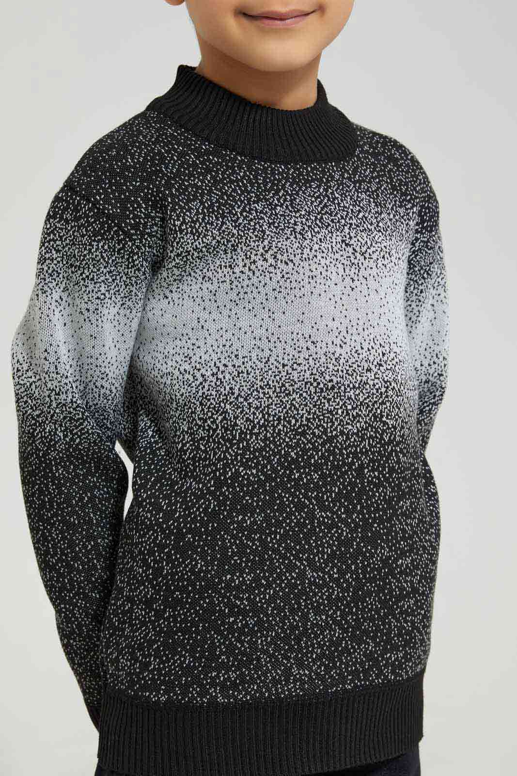 Redtag-Black-Splat-Fleece-Bonded-Highneck-BOY-Pullovers,-Category:Pullovers,-Colour:Black,-Deals:New-In,-EHW,-Filter:Boys-(2-to-8-Yrs),-New-In-BOY-APL,-Non-Sale,-Section:Boys-(0-to-14Yrs),-W22B-Boys-2 to 8 Years