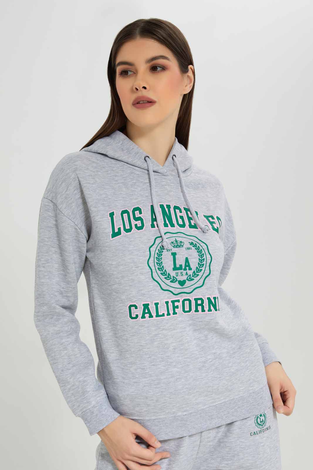 Redtag-Grey-Melange-Hooded-Lounge-Sweatshirt-Category:Sweatshirts,-Colour:Grey,-Deals:New-In,-Filter:Women's-Clothing,-New-In-Women-APL,-Non-Sale,-Section:Women,-W22B,-Women-Loungewear-Sweatshirts,-Women-Sweatshirts-Women's-