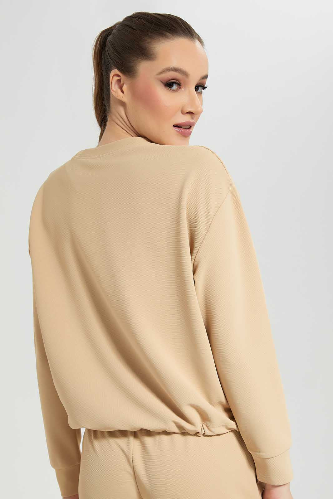 Redtag-Beige-Elasticated-Sweatshirt-Category:Sweatshirts,-Colour:Beige,-Deals:New-In,-Filter:Women's-Clothing,-LDC,-LDC-Sweatshirts,-New-In-LDC-APL,-Non-Sale,-Section:Women,-TBL,-W22A-Women's-