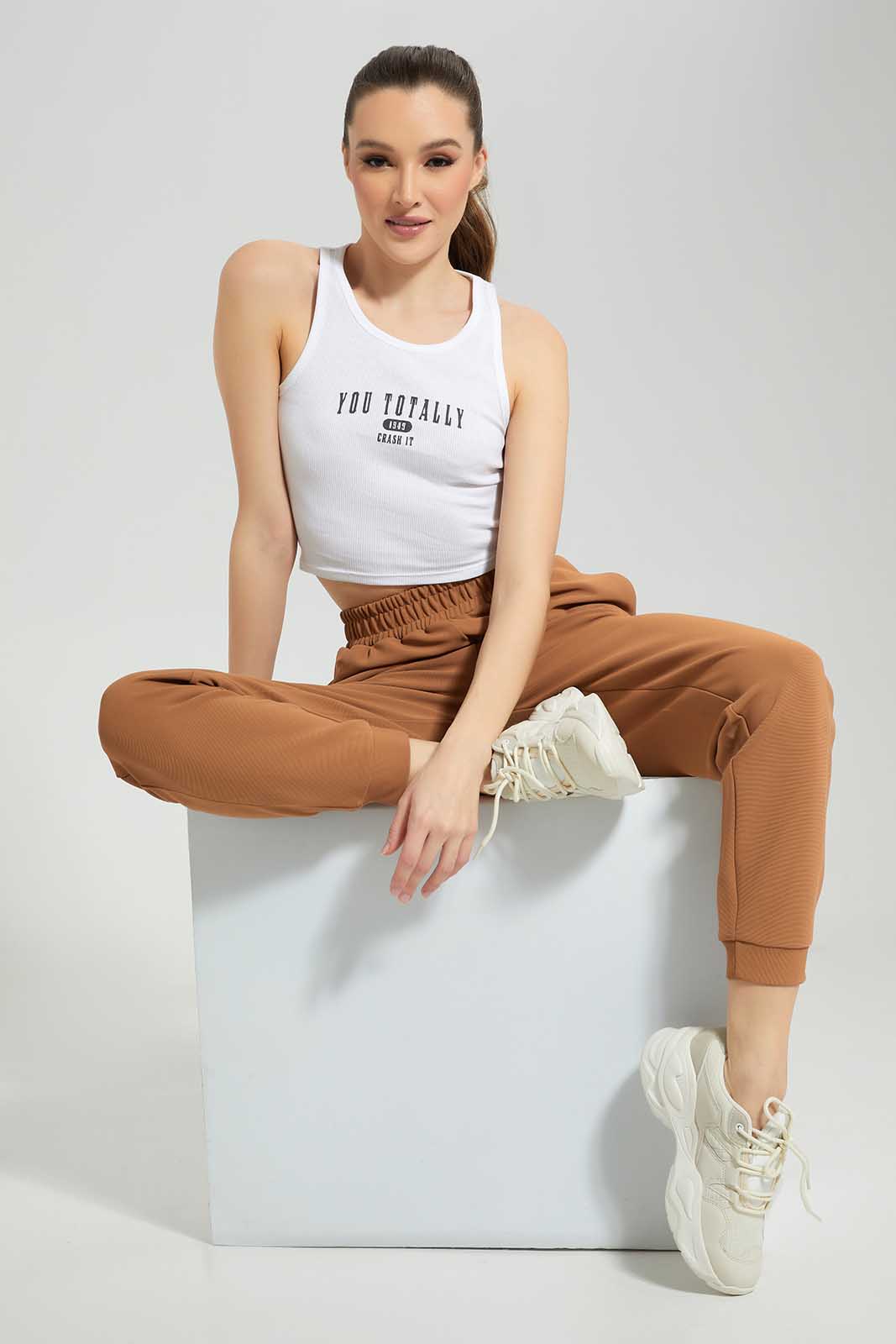 Redtag-Sand-Jogger-Category:Trousers,-Colour:Sand,-Deals:New-In,-Filter:Women's-Clothing,-LDC,-LDC-Trousers,-New-In-LDC-APL,-Non-Sale,-Section:Women,-TBL,-W22A-Women's-