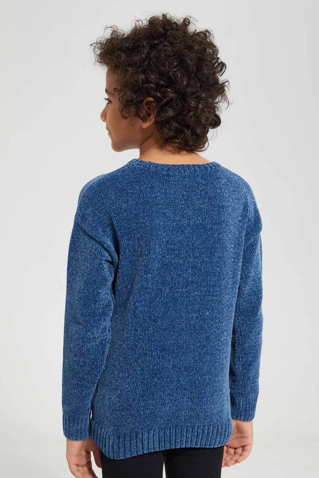 Redtag-Navy-Chenille-Crew-Neck-Jumper-BOY-Pullovers,-Category:Pullovers,-Colour:Navy,-Deals:New-In,-Filter:Boys-(2-to-8-Yrs),-New-In-BOY-APL,-Non-Sale,-Section:Boys-(0-to-14Yrs),-W22B-Boys-2 to 8 Years