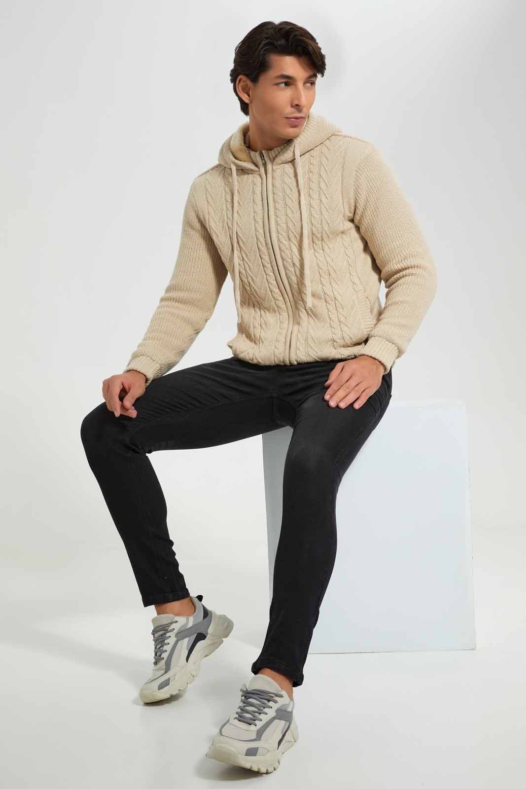 Redtag-Beige-Zip-Through-Sweater-With-Sherpa-Lining-Category:Cardigans,-Colour:Beige,-Deals:New-In,-EHW,-Filter:Men's-Clothing,-Men-Cardigans,-New-In-Men-APL,-Non-Sale,-Section:Men,-W22B-Men's-