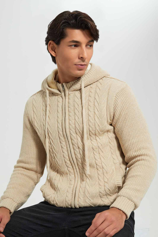 Redtag-Beige-Zip-Through-Sweater-With-Sherpa-Lining-Category:Cardigans,-Colour:Beige,-Deals:New-In,-EHW,-Filter:Men's-Clothing,-Men-Cardigans,-New-In-Men-APL,-Non-Sale,-Section:Men,-W22B-Men's-