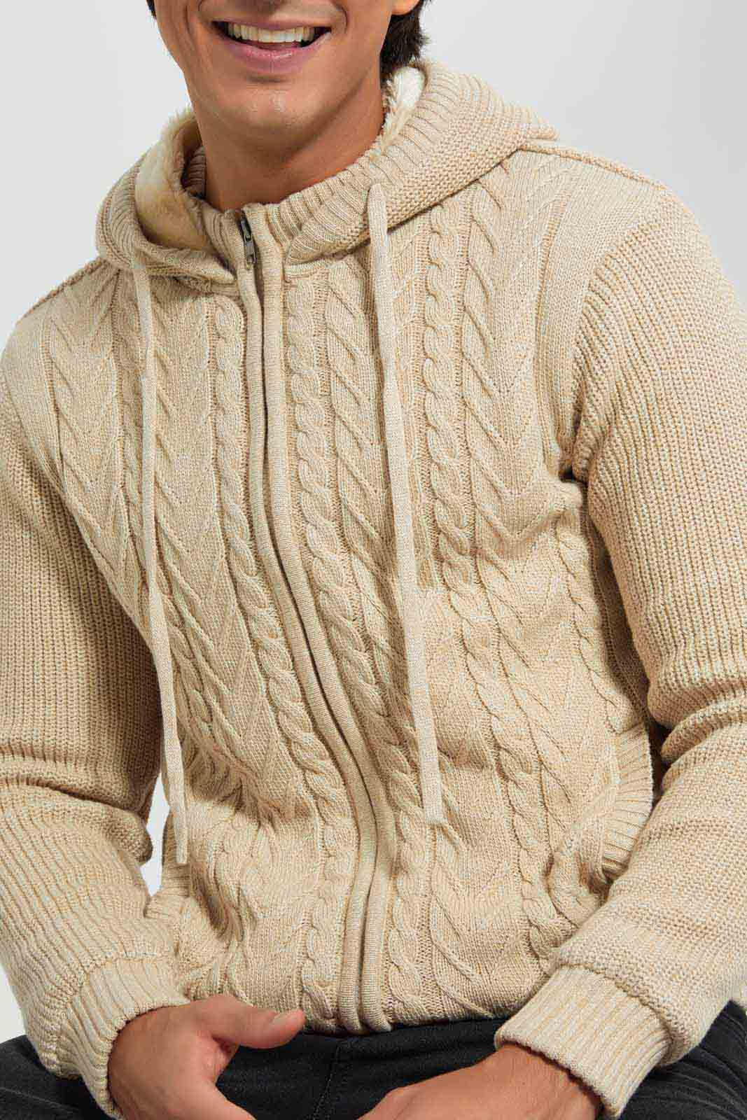 Redtag-Beige-Zip-Through-Sweater-With-Sherpa-Lining-Category:Cardigans,-Colour:Beige,-Deals:New-In,-EHW,-Filter:Men's-Clothing,-Men-Cardigans,-New-In-Men-APL,-Non-Sale,-Section:Men,-W22B-Men's-