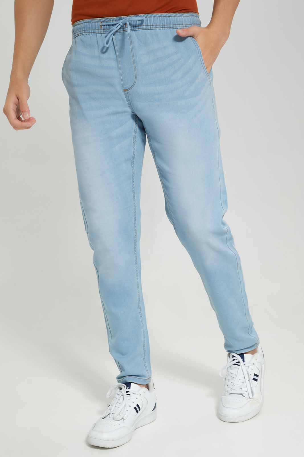 Redtag-Light-Wash-Knit-Denim-Pull-Ons-Category:Jeans,-Colour:Light-Wash,-Deals:New-In,-Filter:Men's-Clothing,-Men-Jeans,-New-In-Men-APL,-Non-Sale,-Section:Men,-TBL,-W22B-Men's-