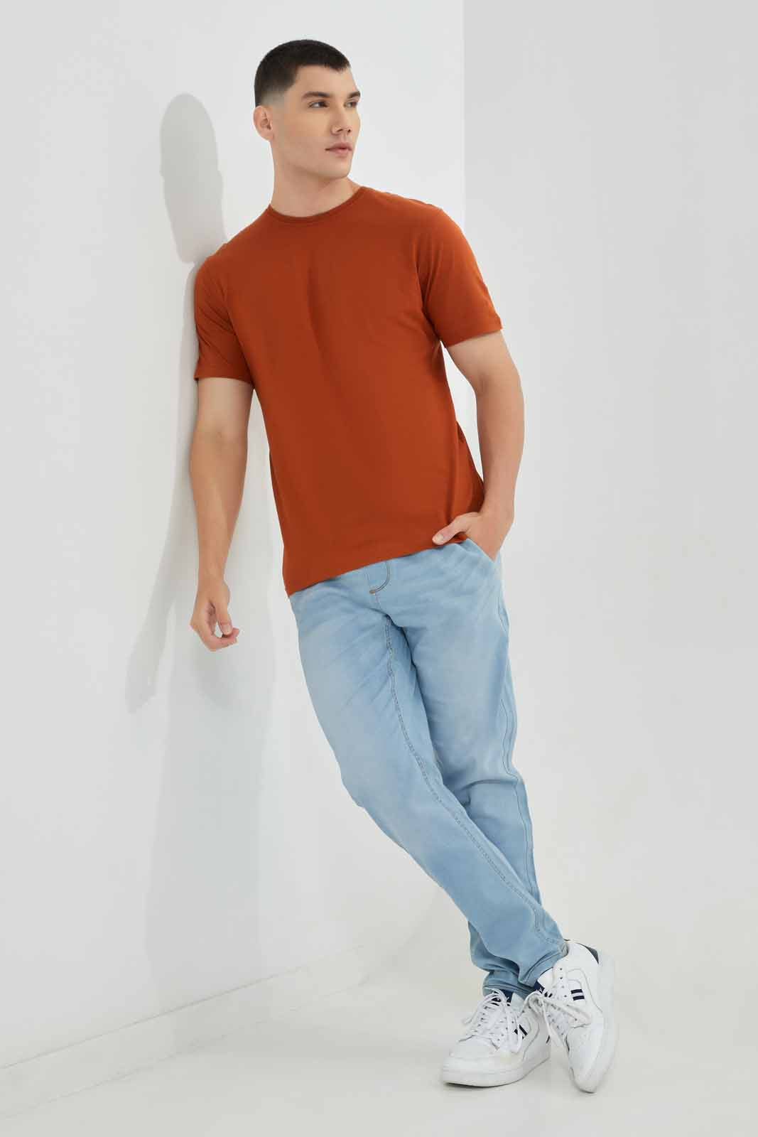 Redtag-Light-Wash-Knit-Denim-Pull-Ons-Category:Jeans,-Colour:Light-Wash,-Deals:New-In,-Filter:Men's-Clothing,-Men-Jeans,-New-In-Men-APL,-Non-Sale,-Section:Men,-TBL,-W22B-Men's-