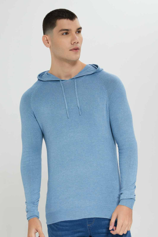 Redtag-Blue-Knitwear-Hoody-Category:Cardigans,-Colour:Blue,-Deals:New-In,-Filter:Men's-Clothing,-Men-Cardigans,-New-In-Men-APL,-Non-Sale,-Section:Men,-TBL,-W22B-Men's-